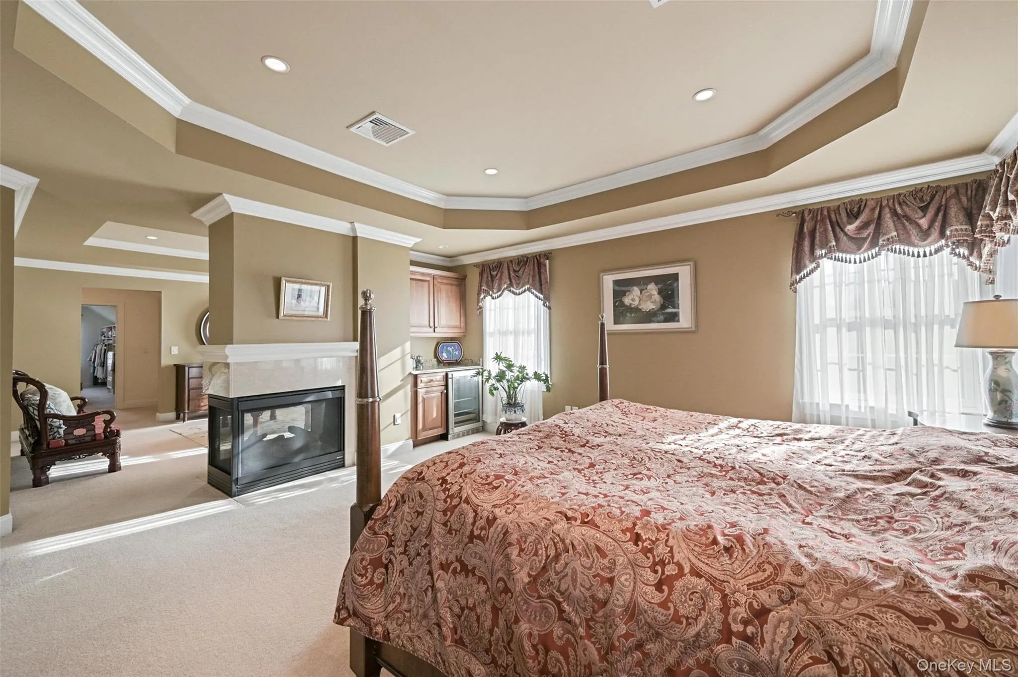 Tray ceilings add character to the room Tray ceilings add character to the room