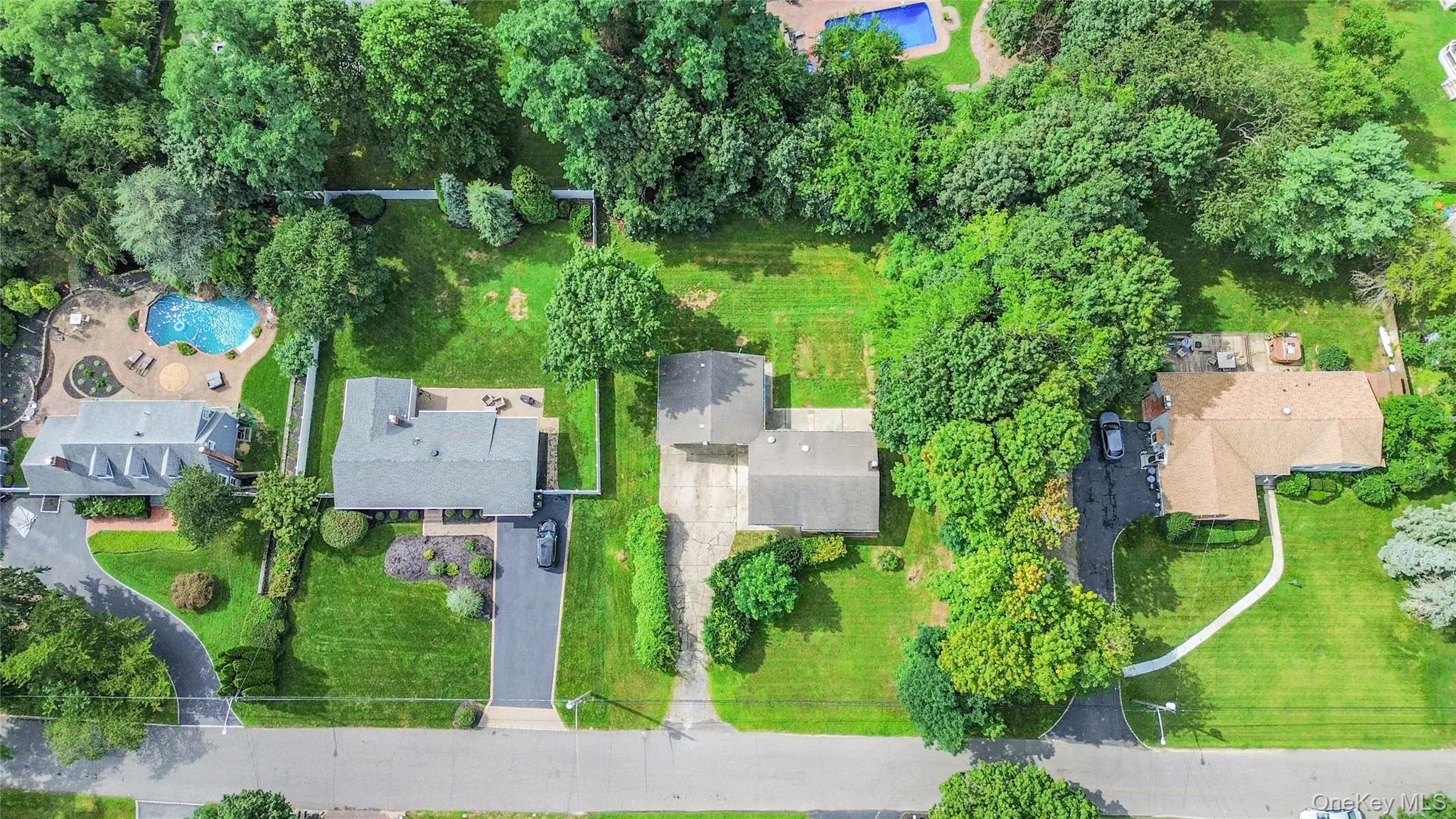Aerial view of garage and home Aerial view of garage and home