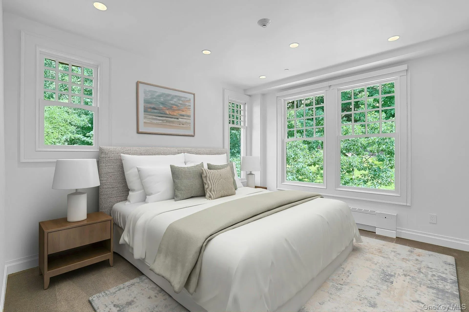 This private rear corner room has beautiful views through the oversized, double-hung windows out to the established trees surrounding the home. This private rear corner room has beautiful views through the oversized, double-hung windows out to the established trees surrounding the home.