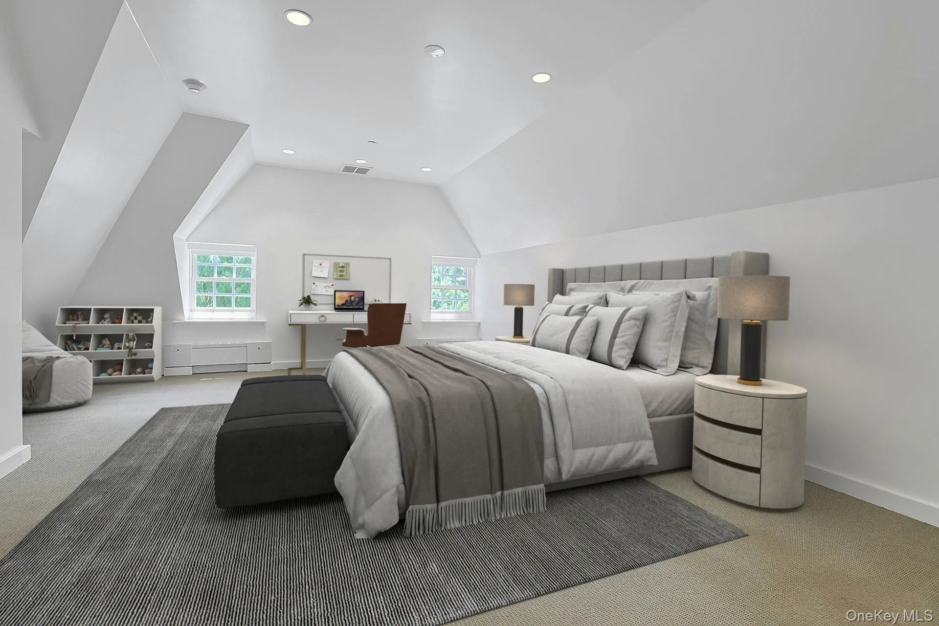 Up to the third floor, this large and bright room could serves as another excellent bedroom. It could also be a craft room, home office, or more. As throughout the rest of the home, an intricately designed lighting system keeps the space cheerful. Up to the third floor, this large and bright room could serves as another excellent bedroom. It could also be a craft room, home office, or more. As throughout the rest of the home, an intricately designed lighting system keeps the space cheerful.
