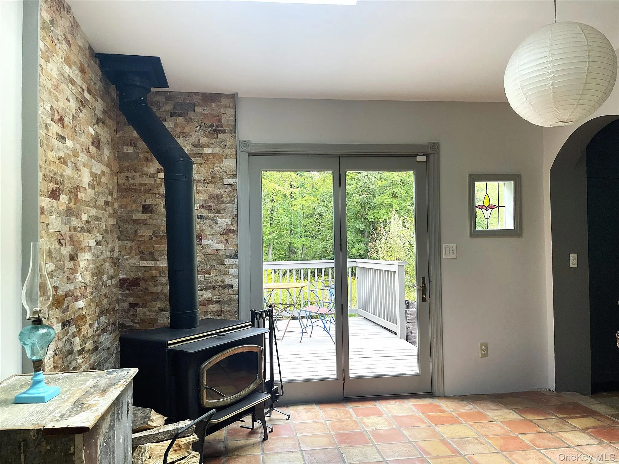 Sun room with french doors to back deck Sun room with french doors to back deck