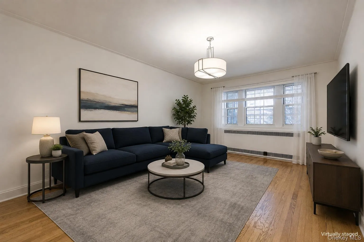 Virtually staged living room Virtually staged living room