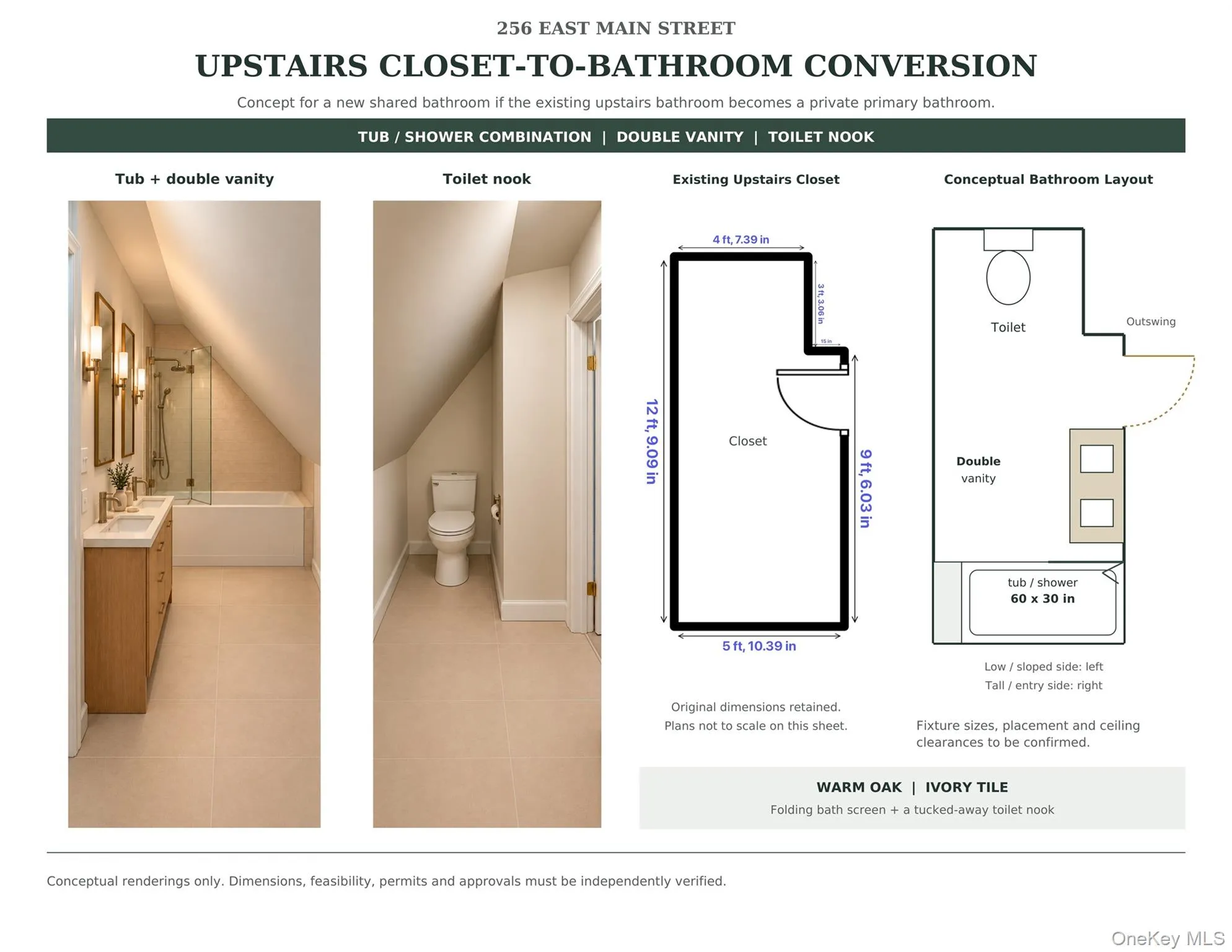 Potential Upstairs Closet-to-Bathroom Conversion - New Shared Bath if the Existing Second Floor Bath Becomes a Primary Bath (Concept Rendering) Potential Upstairs Closet-to-Bathroom Conversion - New Shared Bath if the Existing Second Floor Bath Becomes a Primary Bath (Concept Rendering)