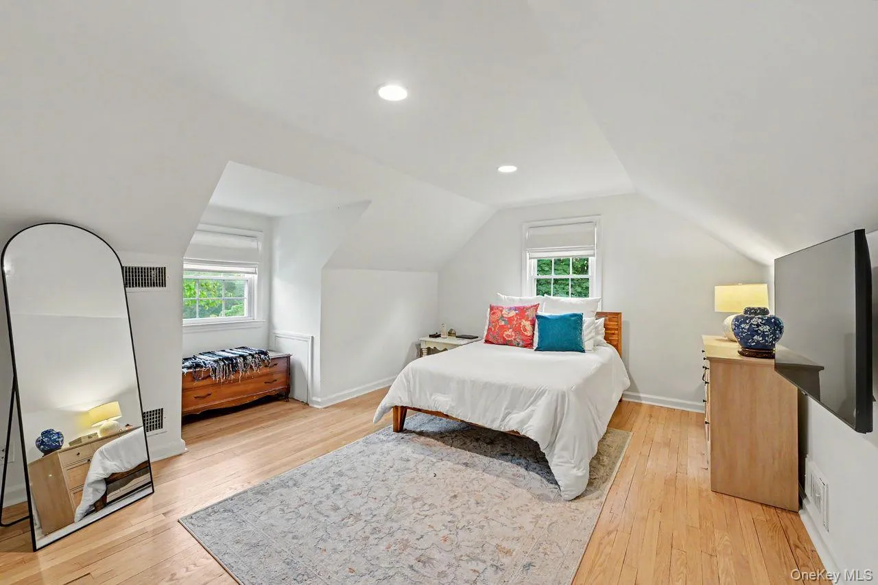 Spacious primary bedroom is on the third floor. Spacious primary bedroom is on the third floor.