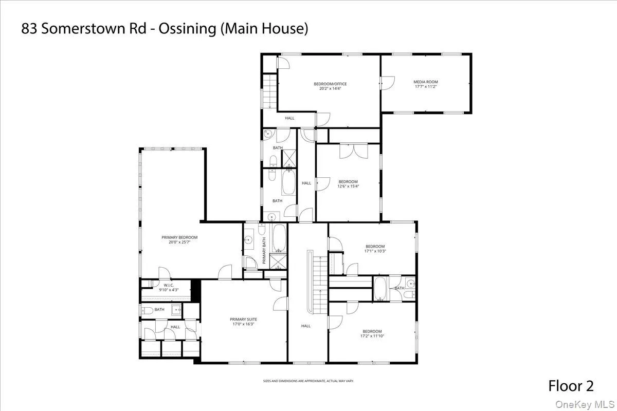 SECOND LEVELMain residence — second-floor plan. SECOND LEVELMain residence — second-floor plan.