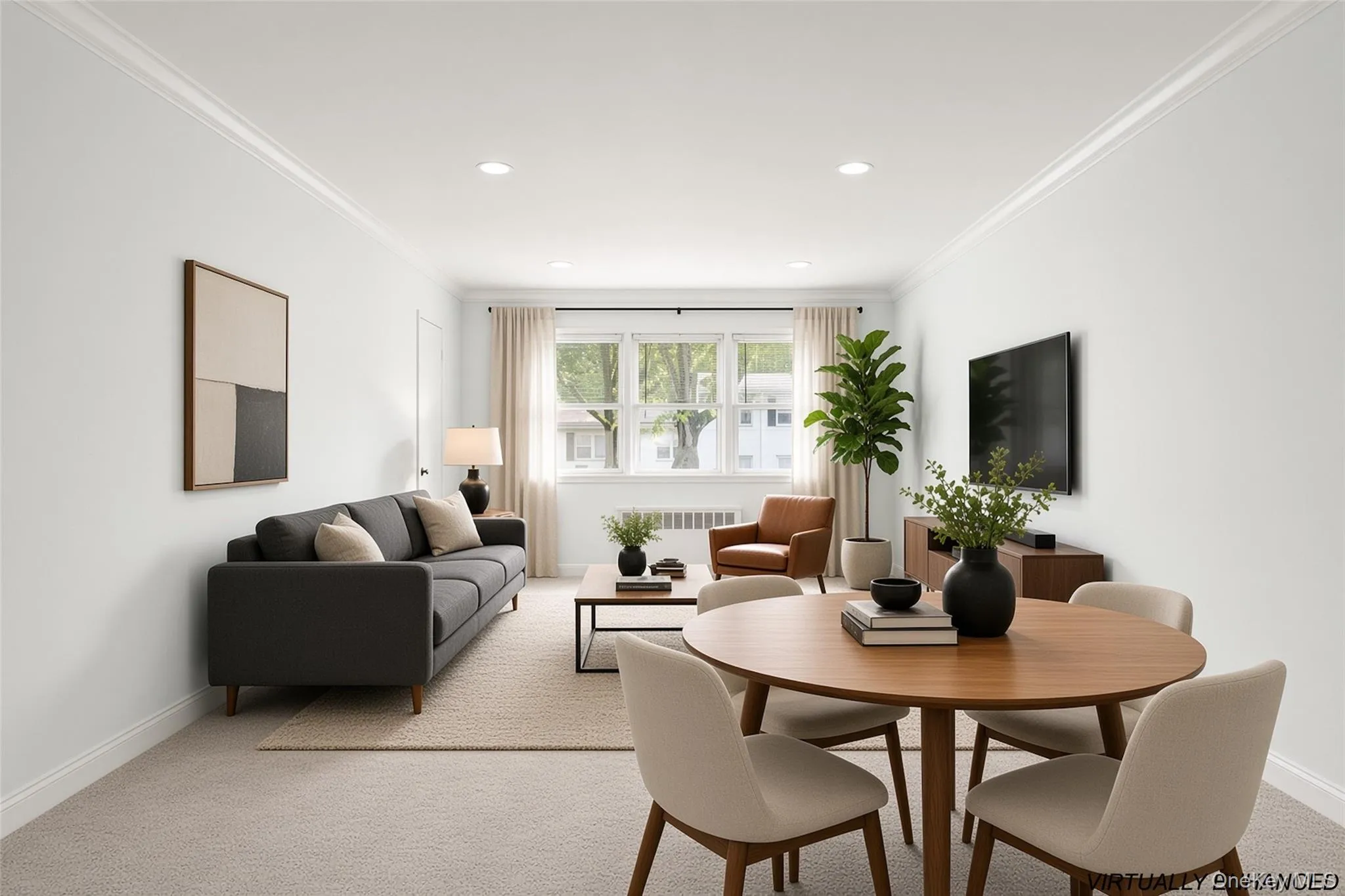 Virtually Staged Living Room and Dining Area Virtually Staged Living Room and Dining Area
