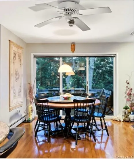 Dining table, sliders to deck Dining table, sliders to deck