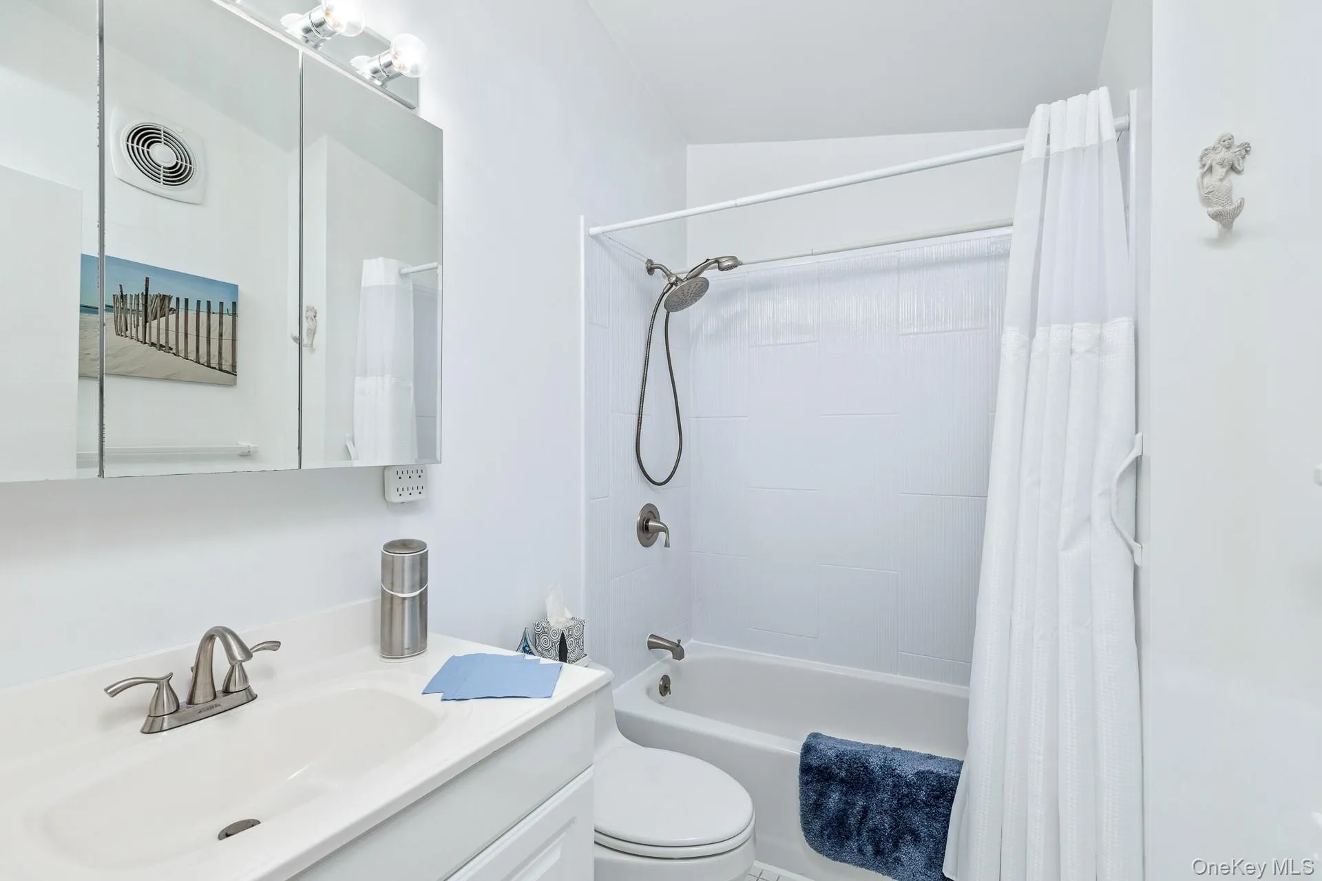 Bright bathroom with Newly refinished Shower Bright bathroom with Newly refinished Shower
