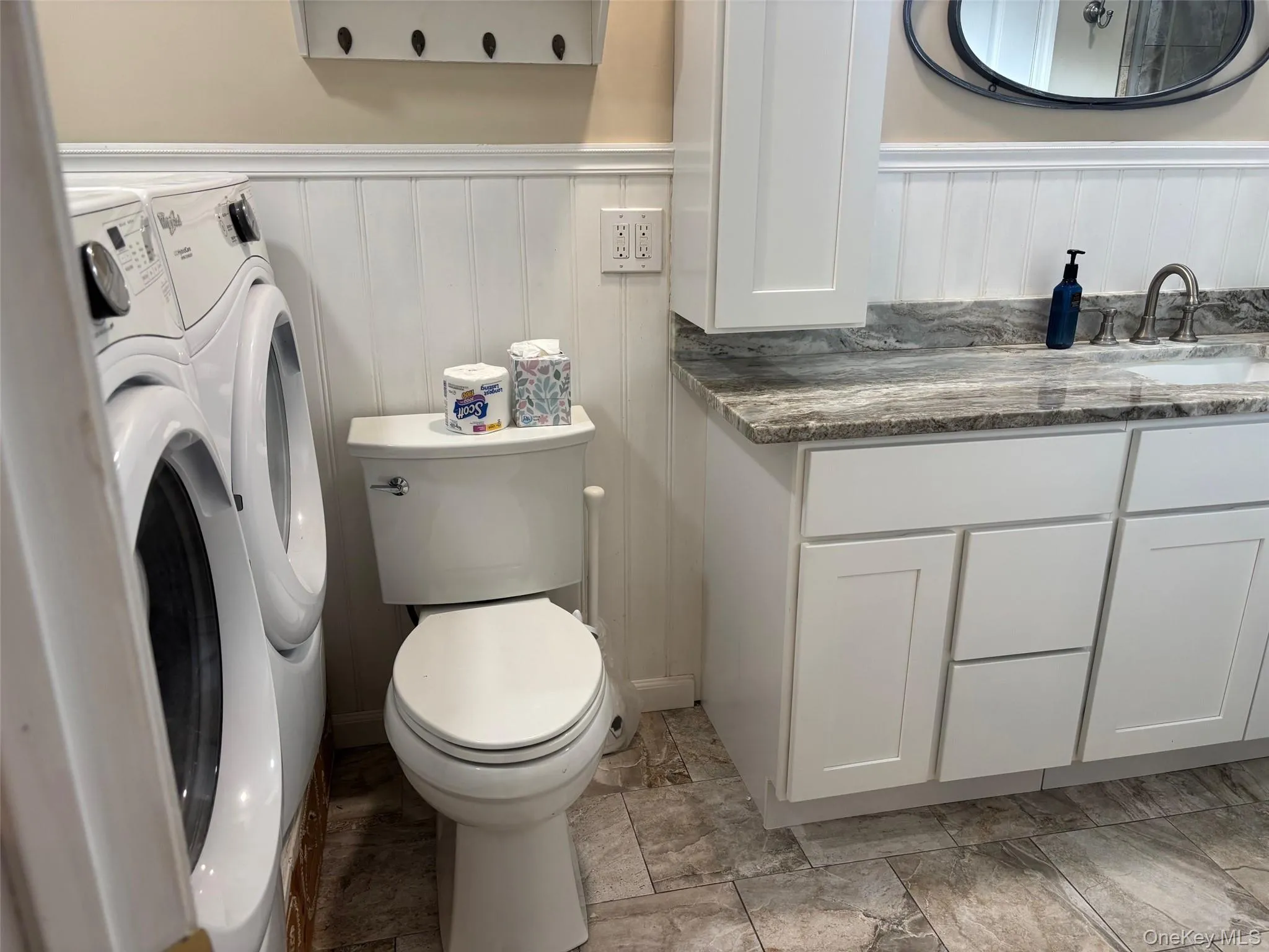 Primary bath plus washer and dryer. These can re placed in the basement as the hook ups are there. Primary bath plus washer and dryer. These can re placed in the basement as the hook ups are there.