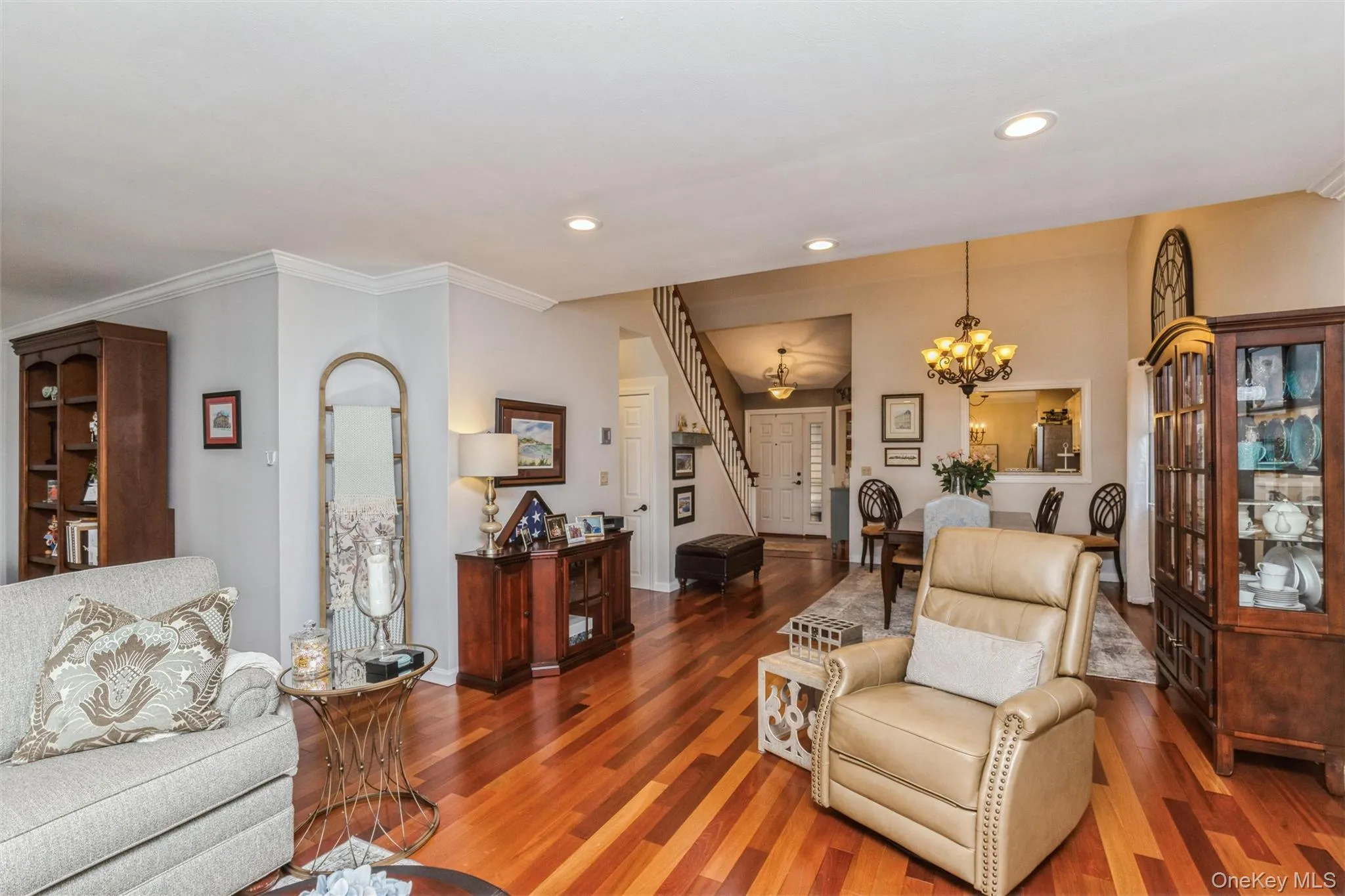 Living Room with view of Den/Home OfficeWood Flooring Living Room with view of Den/Home OfficeWood Flooring
