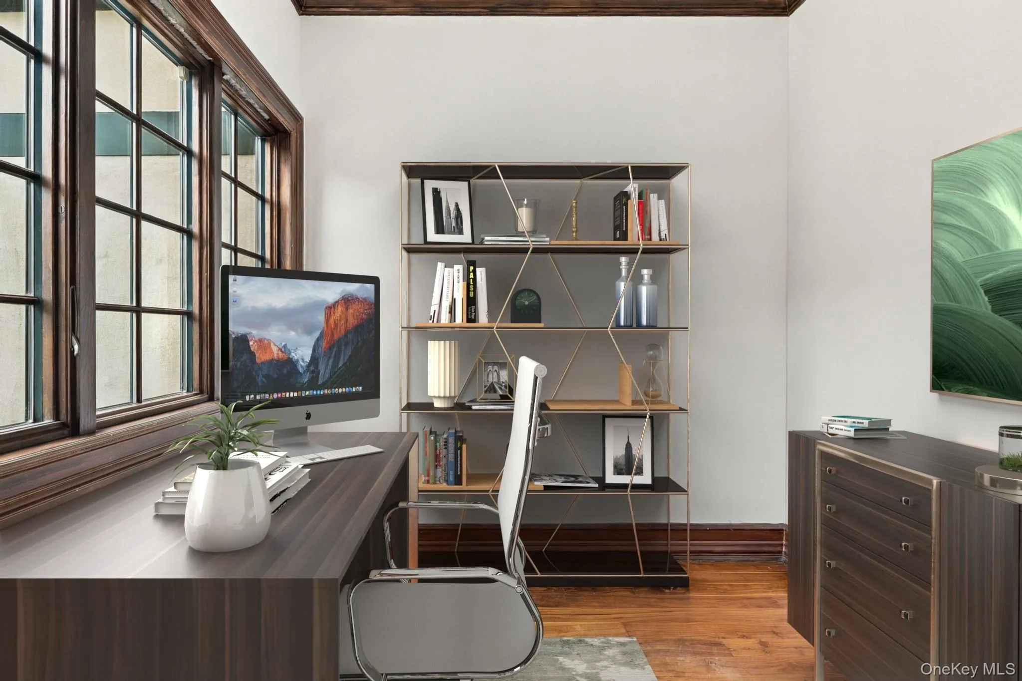 A first-floor office and den offer exceptional flexibility. A first-floor office and den offer exceptional flexibility.