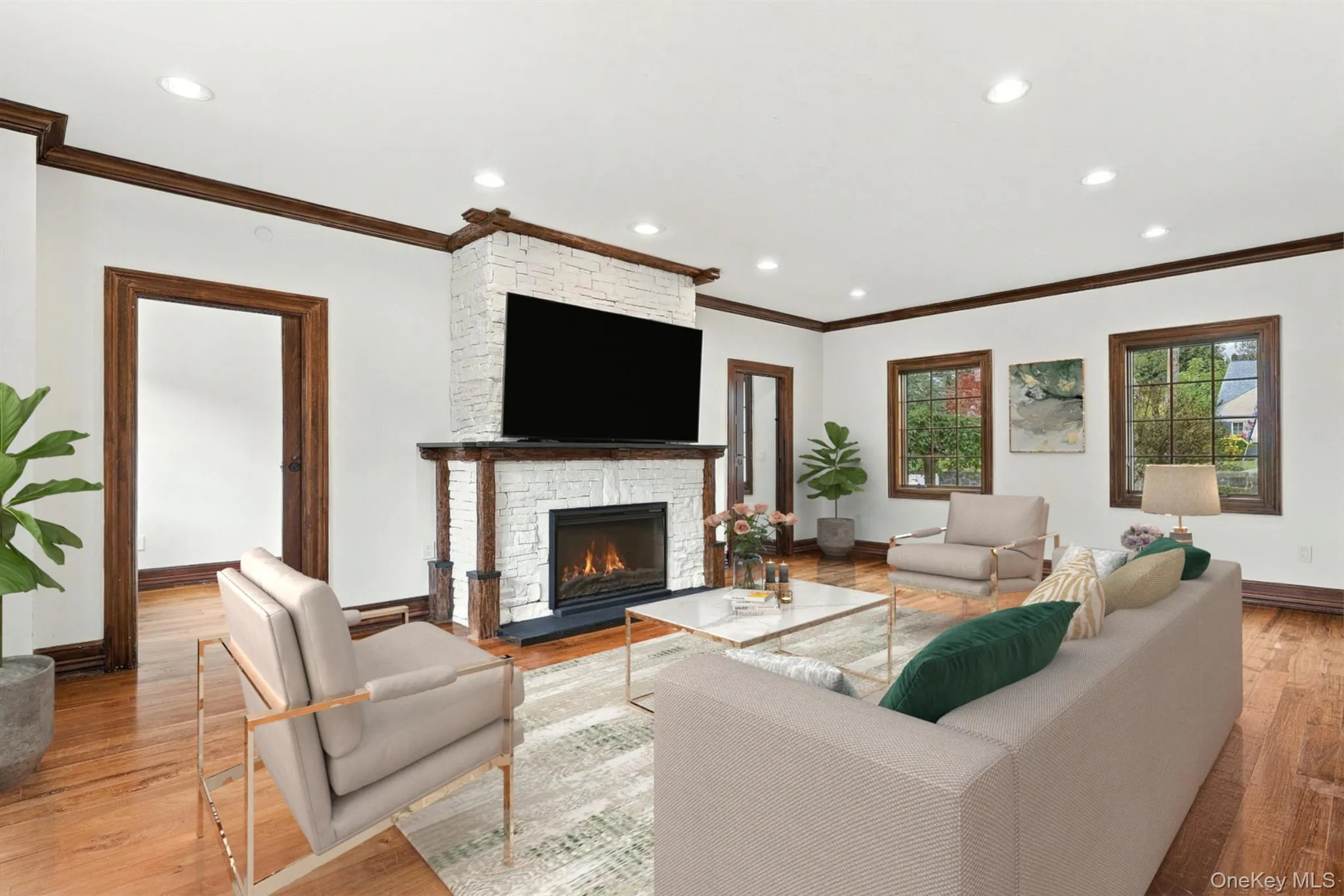 A living room with warmth, character and scale. A living room with warmth, character and scale.