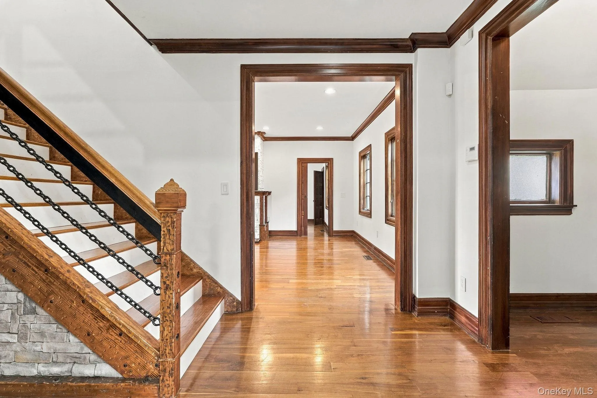 Intricate detailing, from the banister to the balustrade. Intricate detailing, from the banister to the balustrade.