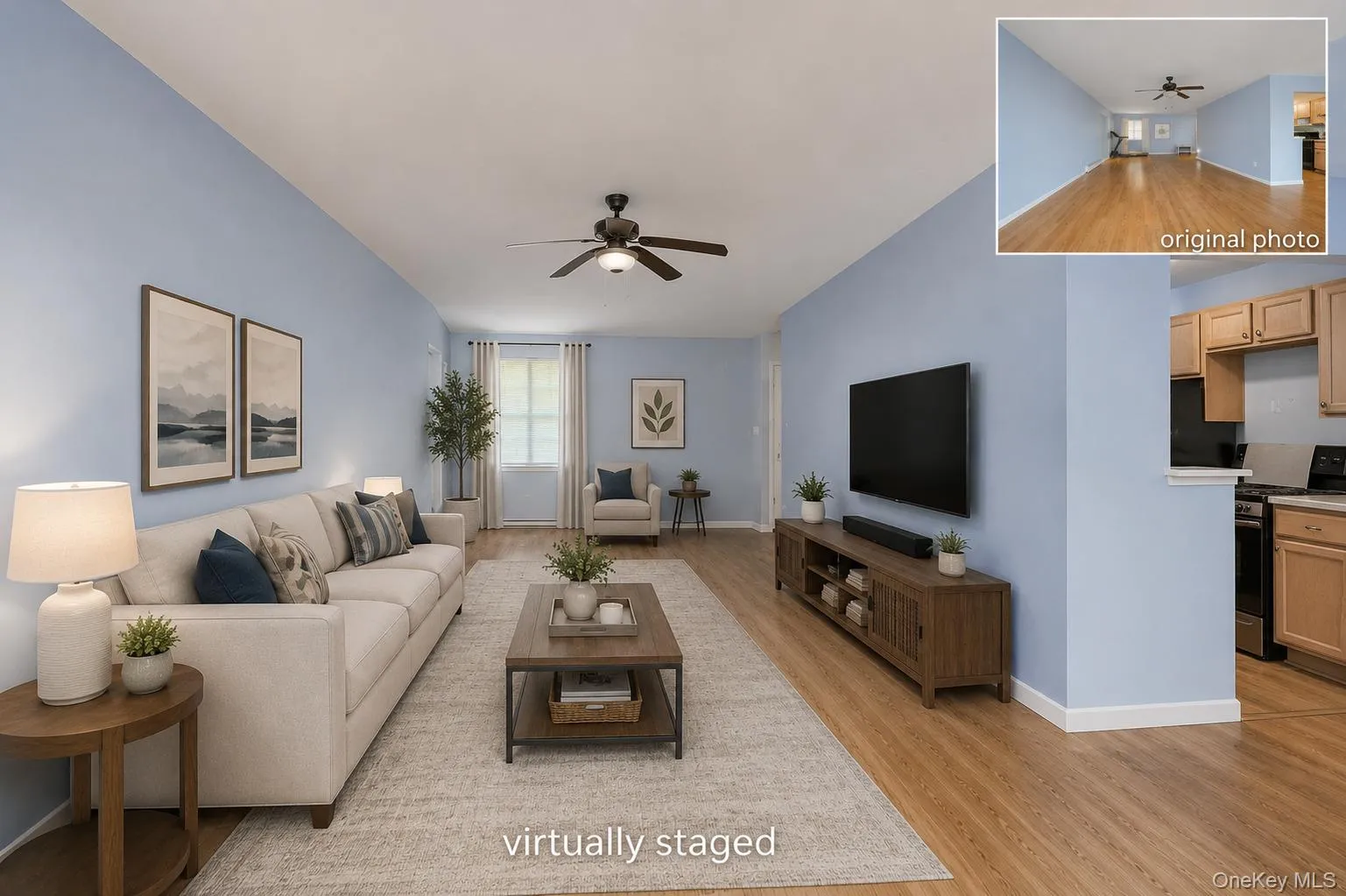 Virtually altered living room Virtually altered living room