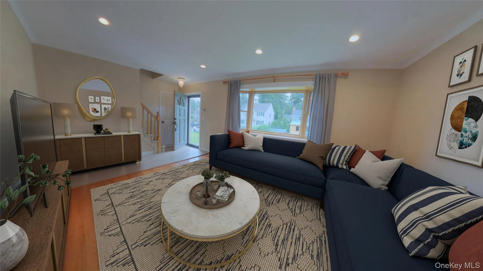 Main living space and entryway. Main living space and entryway.