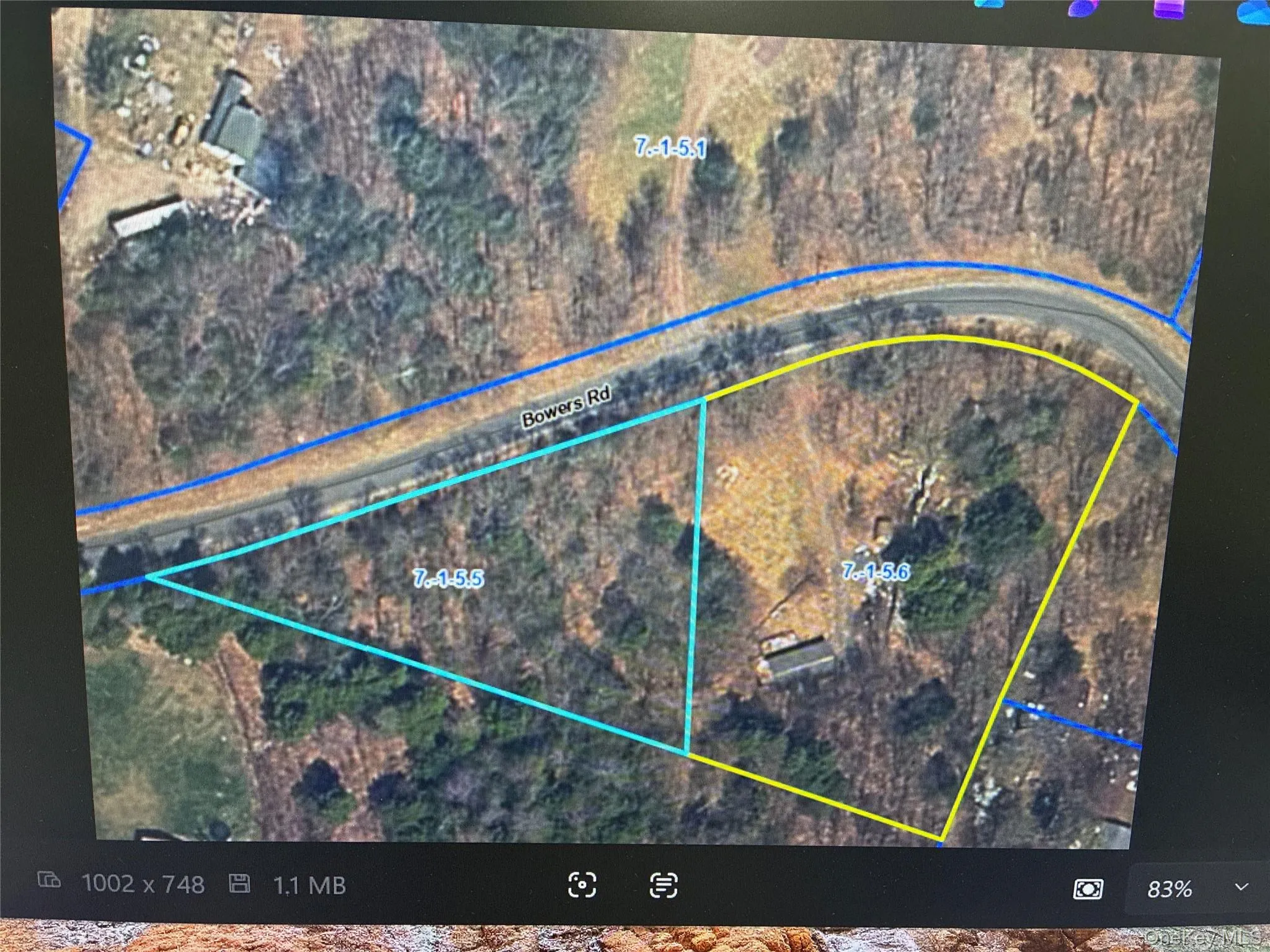 Survey Map. Depicting the boundaries of the property and Bowers Rd Survey Map. Depicting the boundaries of the property and Bowers Rd