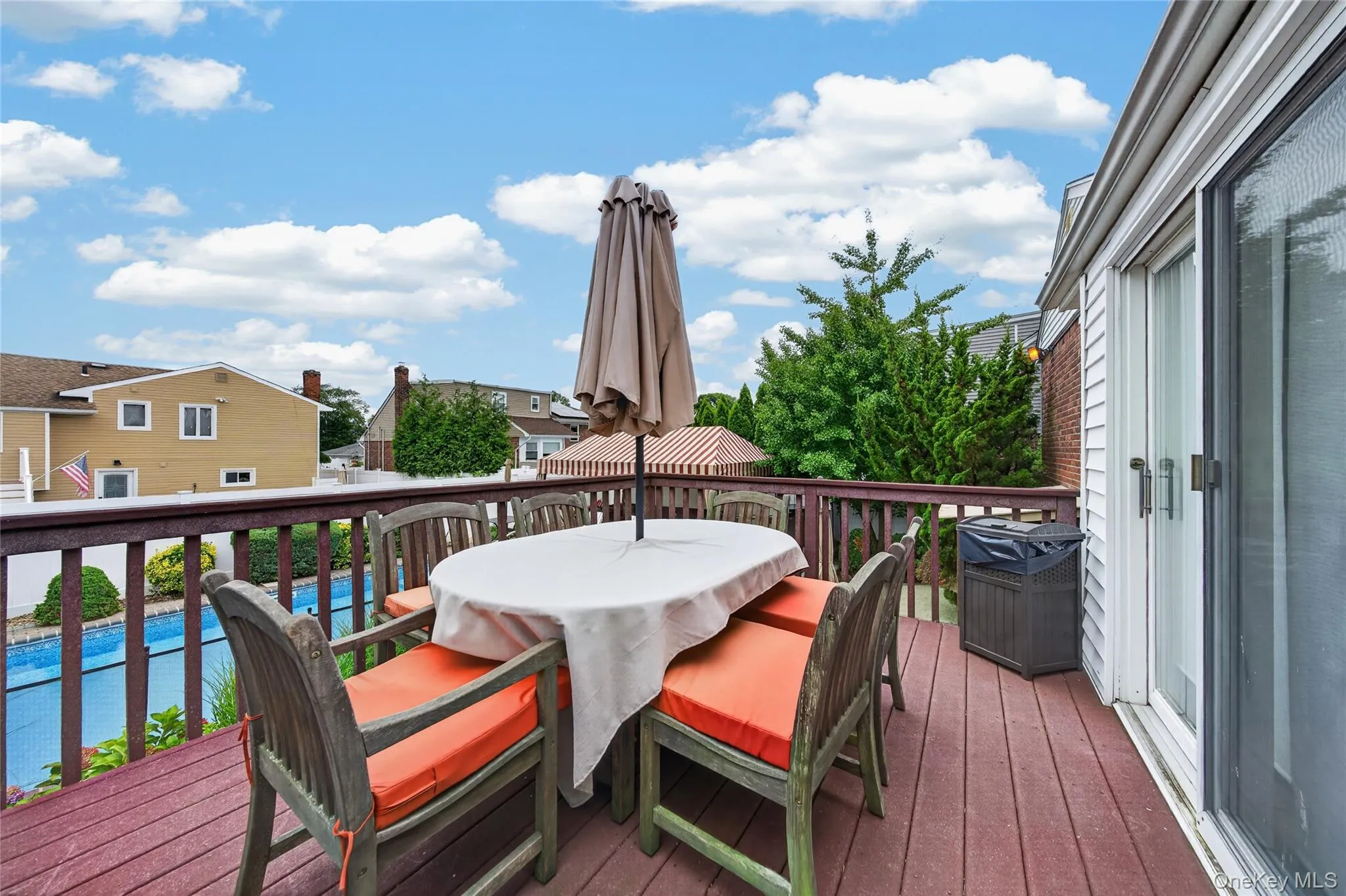 deck off kitchen, overlooking yard deck off kitchen, overlooking yard
