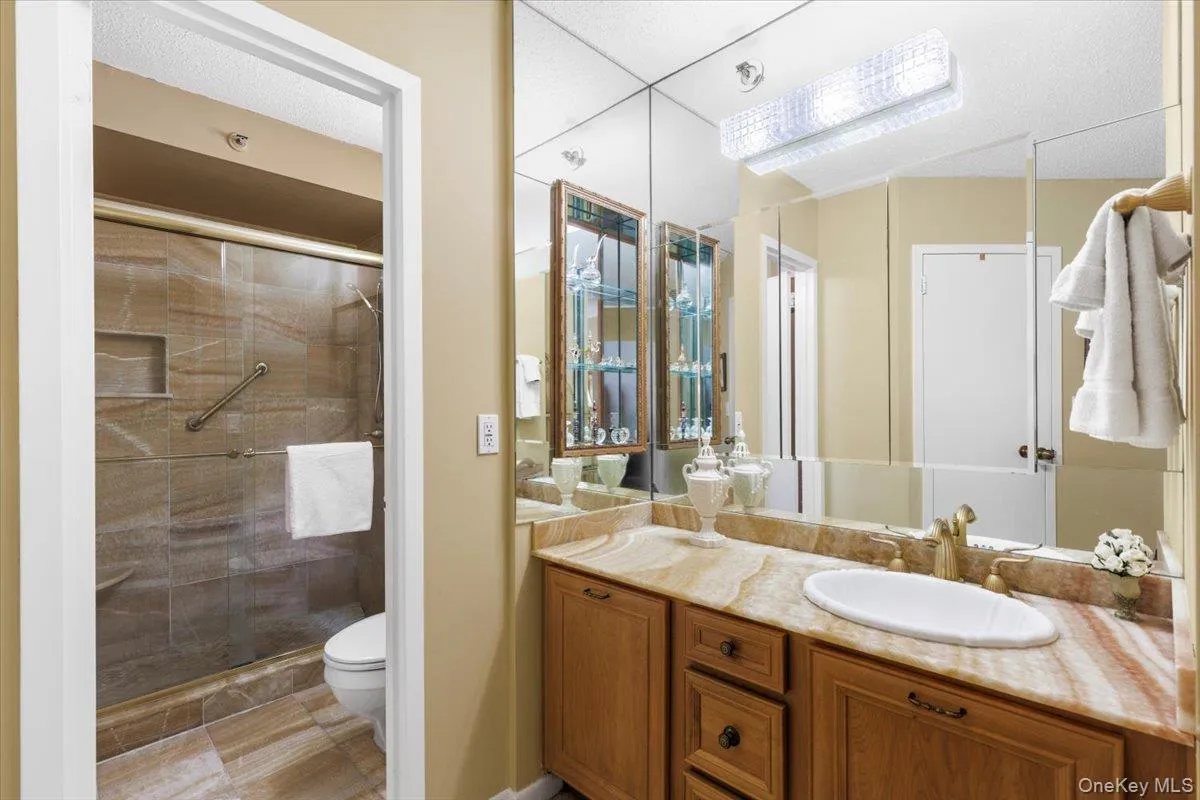 Primary suite dressing area with walk-in closet and en-suite vanity Primary suite dressing area with walk-in closet and en-suite vanity