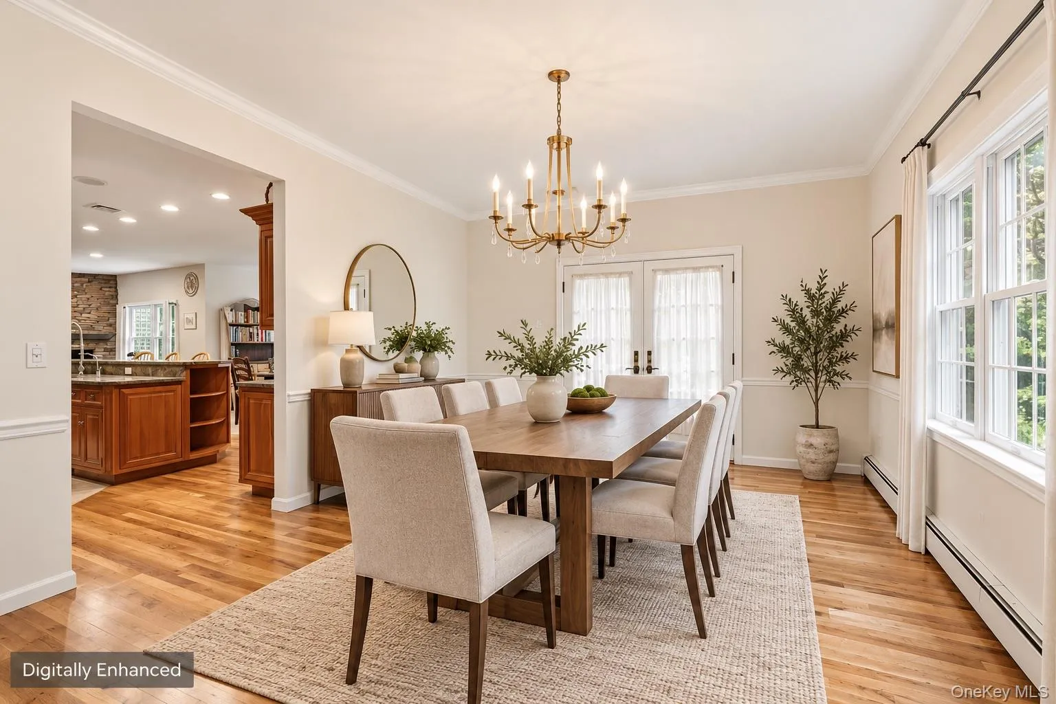 Formal Dinning Room w/ French Doors Out To Backyard - Enhanced Photo Formal Dinning Room w/ French Doors Out To Backyard - Enhanced Photo