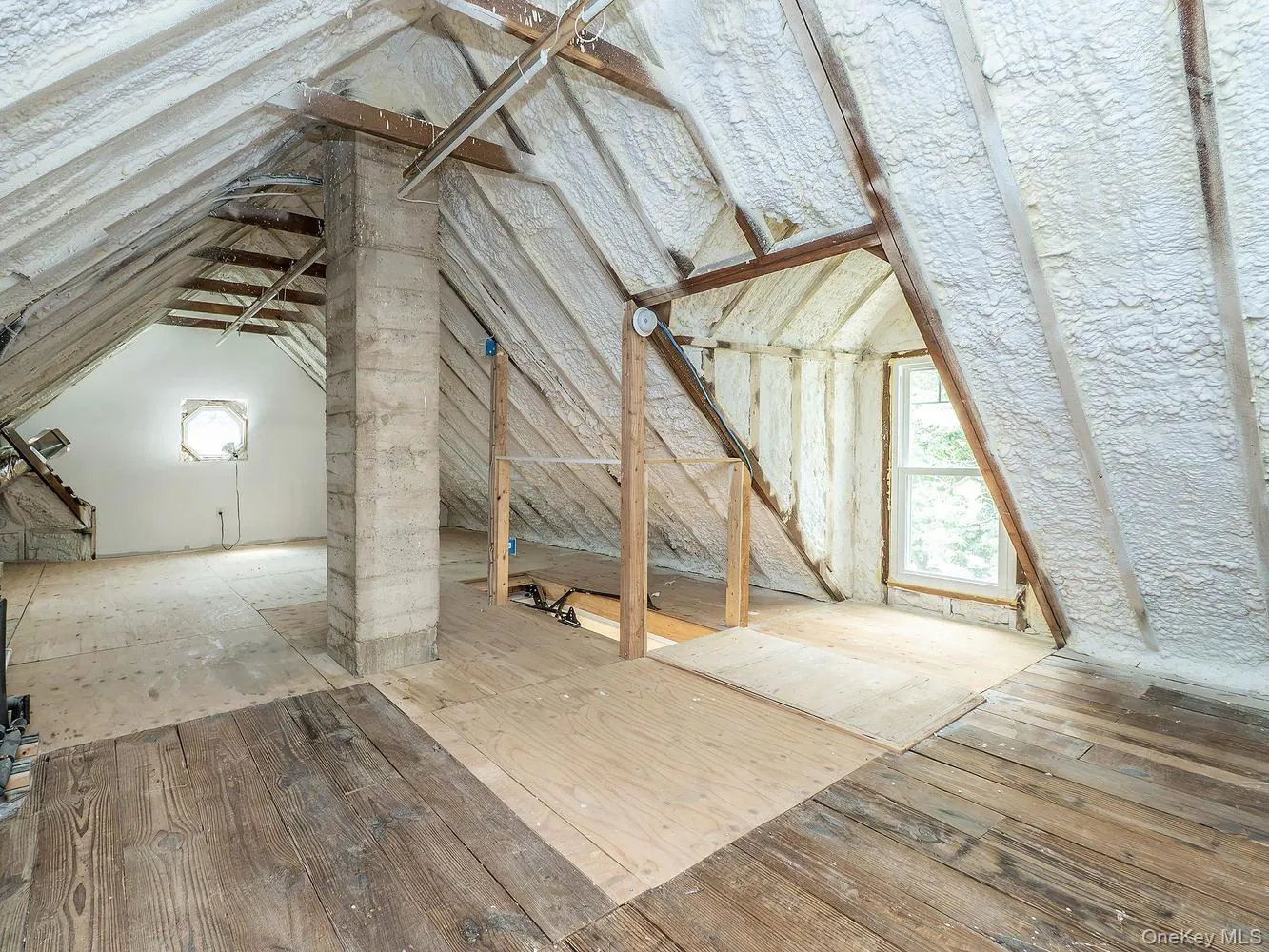 Full unfinished pull down attic. Full unfinished pull down attic.