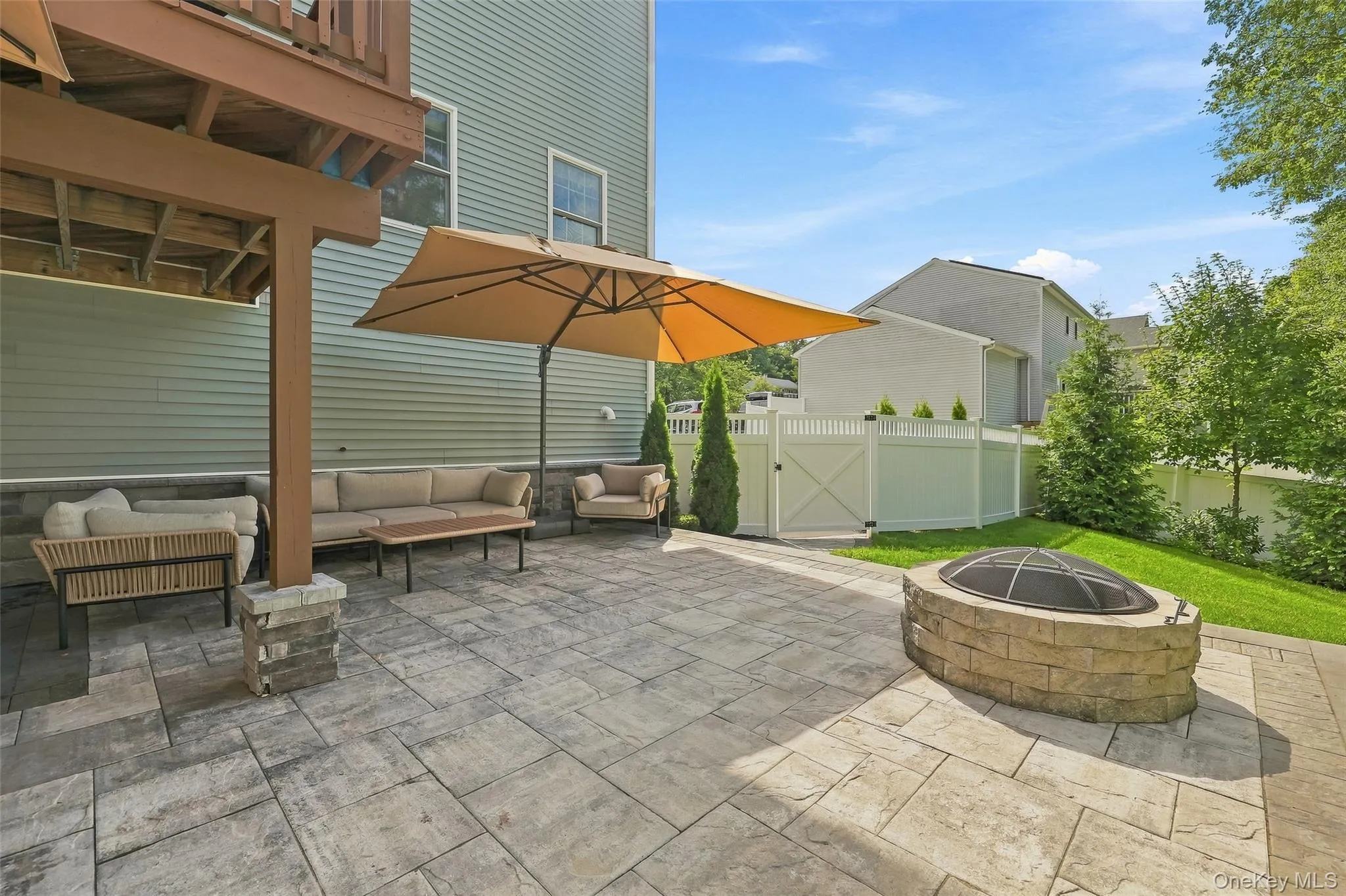 Lower Level with wood burning firepit Lower Level with wood burning firepit