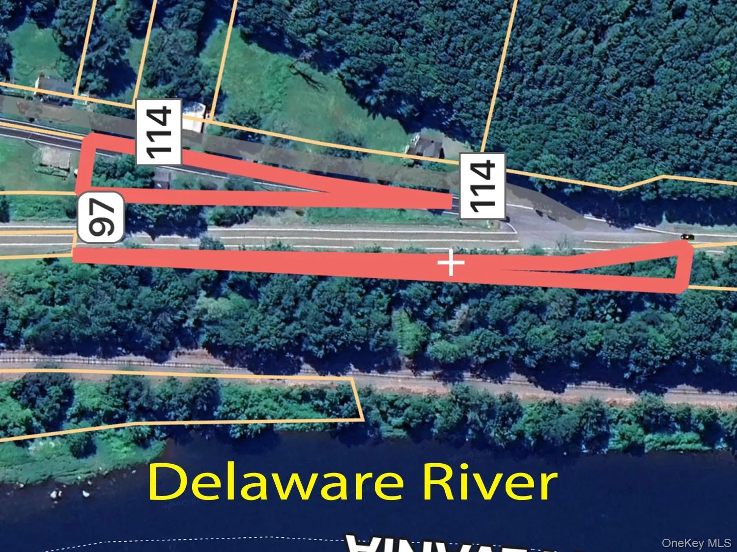 Map of location; property crosses Rt 97 so you get a sliver of land near the river Map of location; property crosses Rt 97 so you get a sliver of land near the river