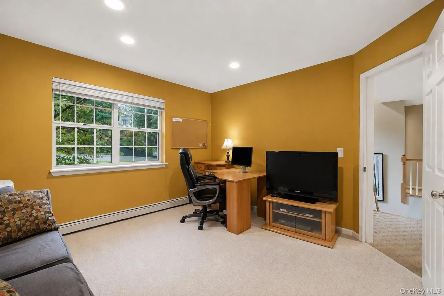 Alternate View of the 4th Bedroom, Currently Being Used as an Office with Hardwood Flooring Beneath the Existing Carpeting. Alternate View of the 4th Bedroom, Currently Being Used as an Office with Hardwood Flooring Beneath the Existing Carpeting.