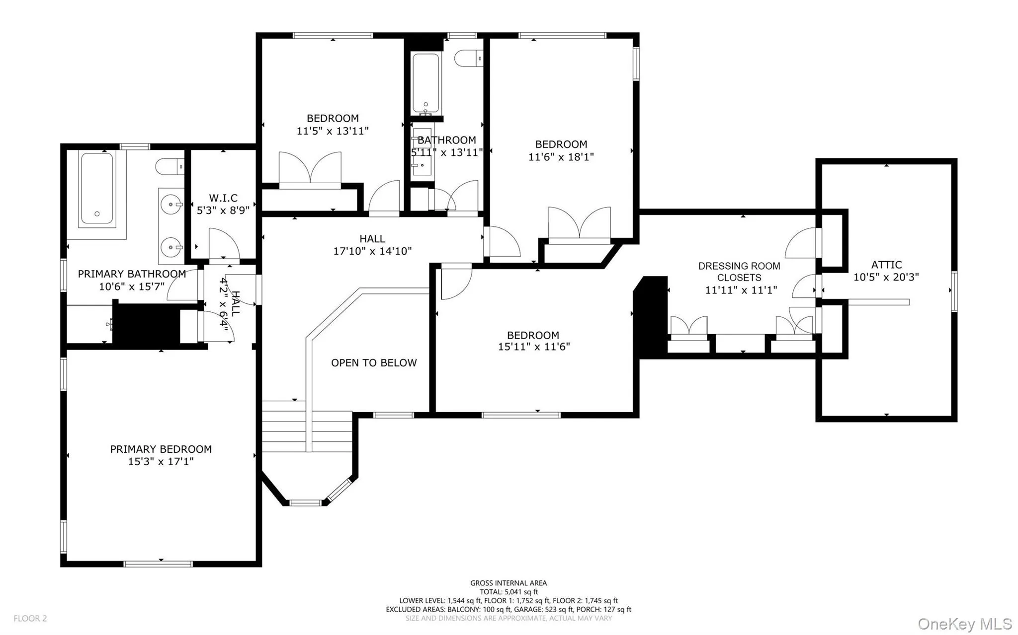 Second Floor view as an estimate of actual. Second Floor view as an estimate of actual.