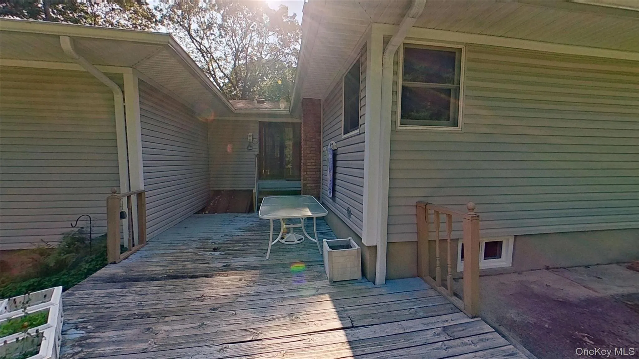 Bilco doors are located just off the backdoor and rear deck. Bilco doors are located just off the backdoor and rear deck.
