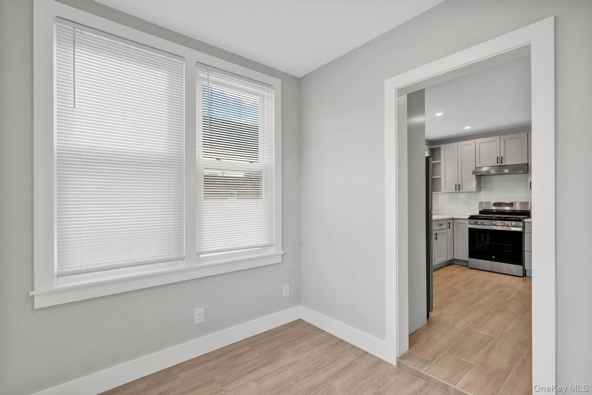 “Bright dining area conveniently located just off the kitchen.” “Bright dining area conveniently located just off the kitchen.”