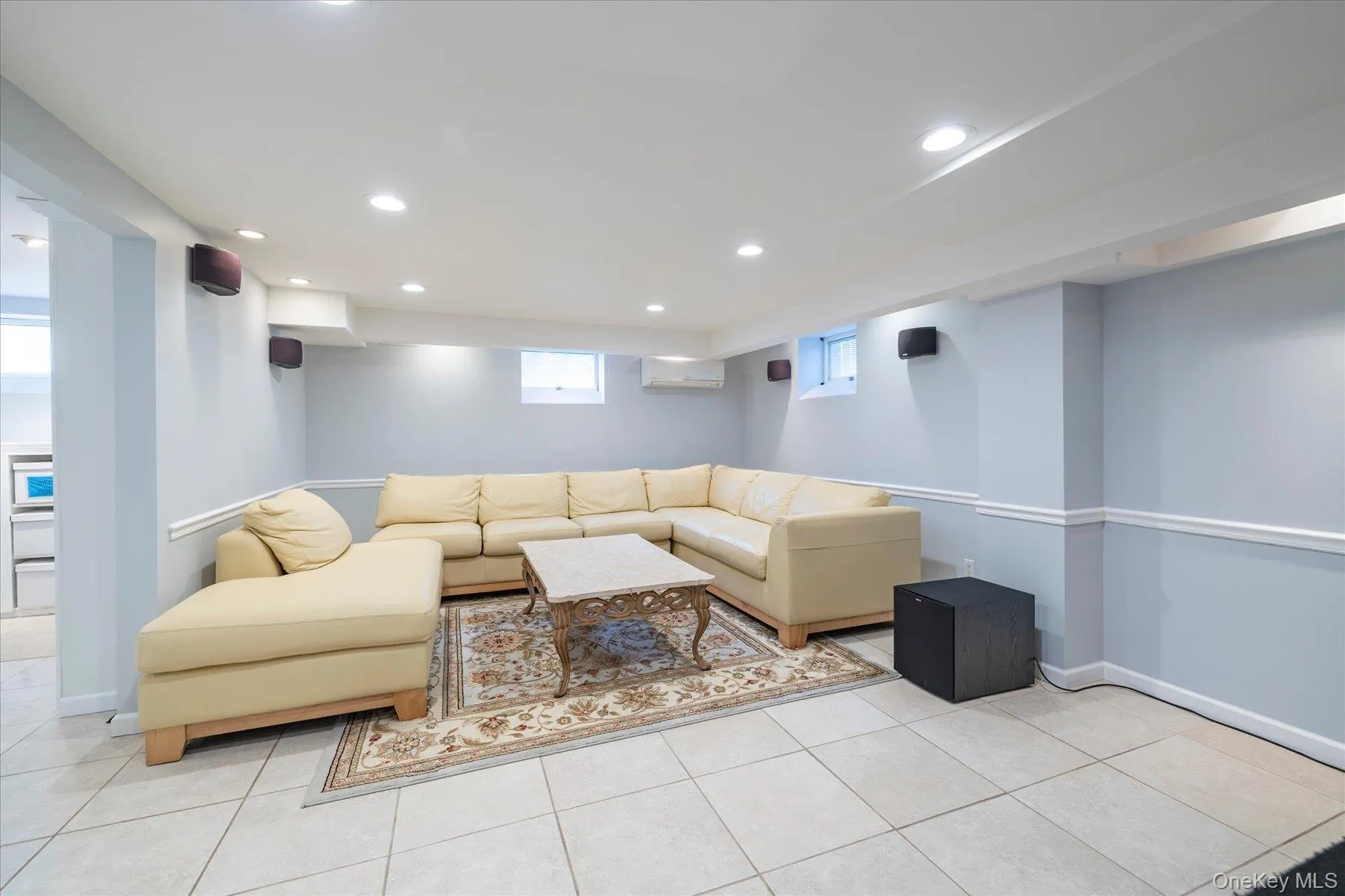 Finished basement with tall ceilings Finished basement with tall ceilings