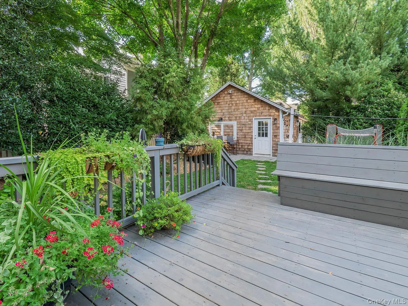 Deck to back yard Deck to back yard