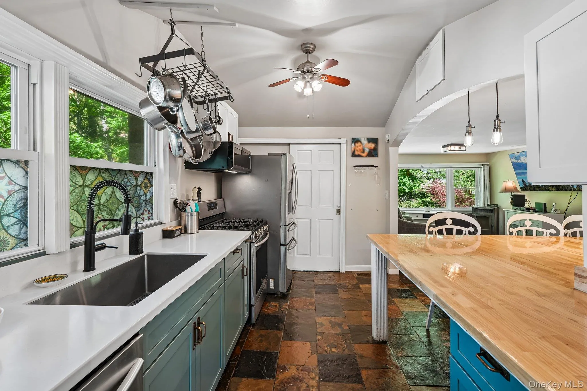 Beautifully updated & look at the sweet butcher block counter! Beautifully updated & look at the sweet butcher block counter!