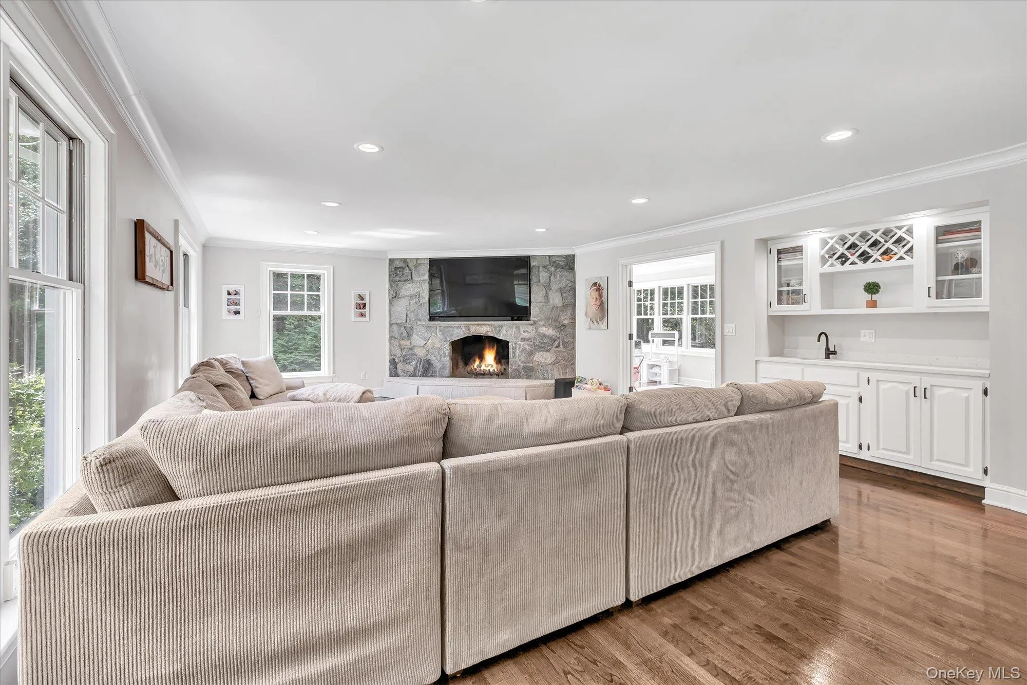 Family Room with Wood Burning Fire Place Family Room with Wood Burning Fire Place