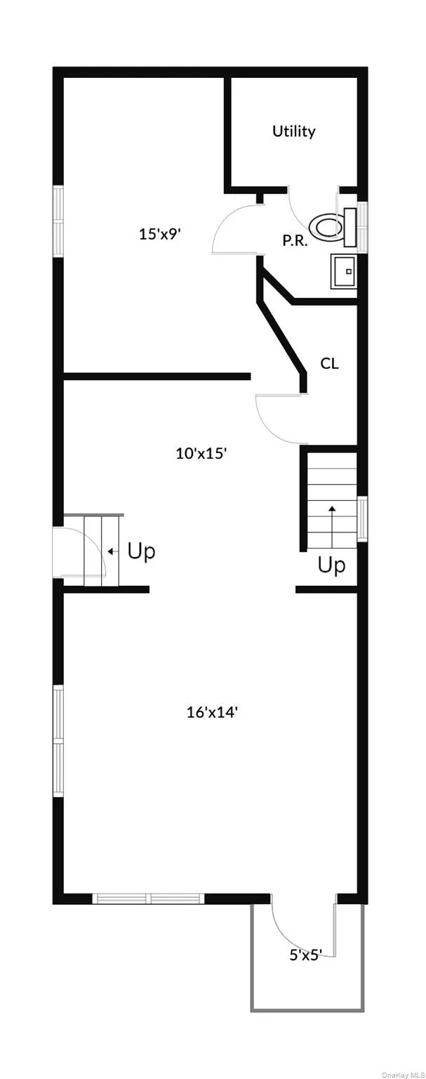 Basement with door out to driveway Basement with door out to driveway