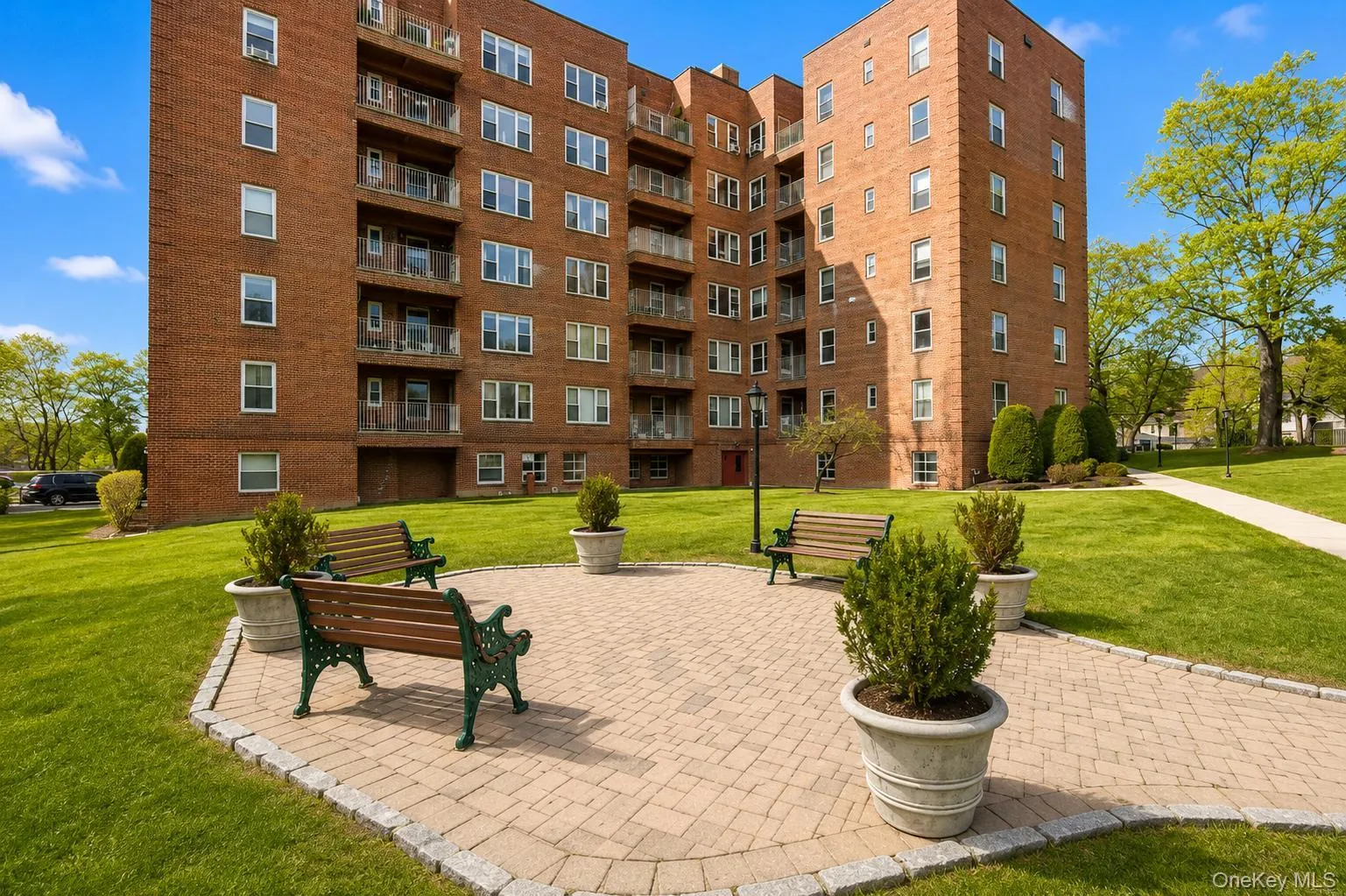 Brick exterior with multiple balconies Brick exterior with multiple balconies