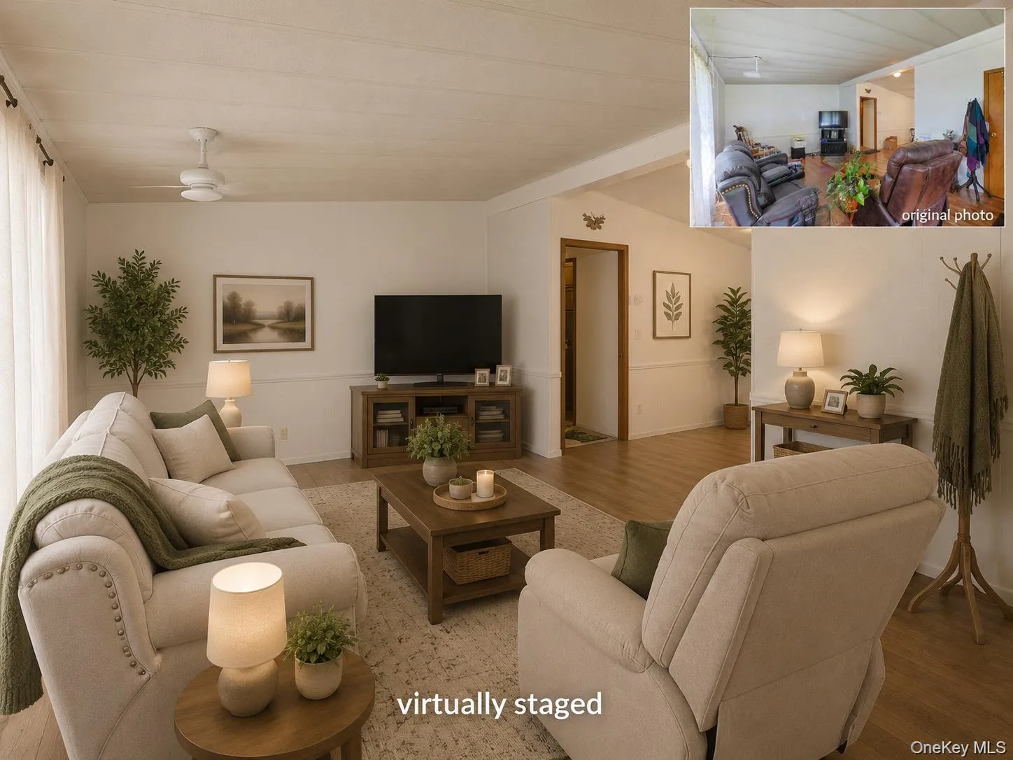 Virtually altered living room Virtually altered living room