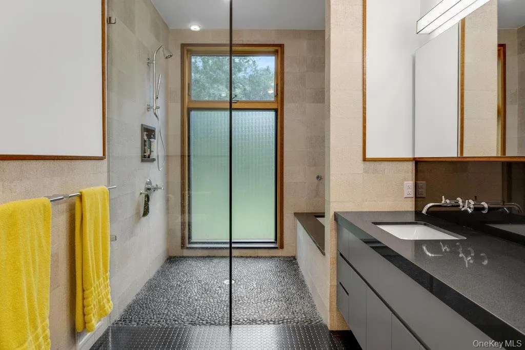 Spa-like bath with tub and shower Spa-like bath with tub and shower