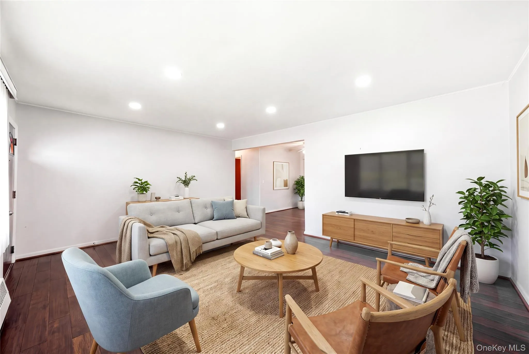 Spacious LR with HW Floors Under Carpet, Recessed Lighting Spacious LR with HW Floors Under Carpet, Recessed Lighting