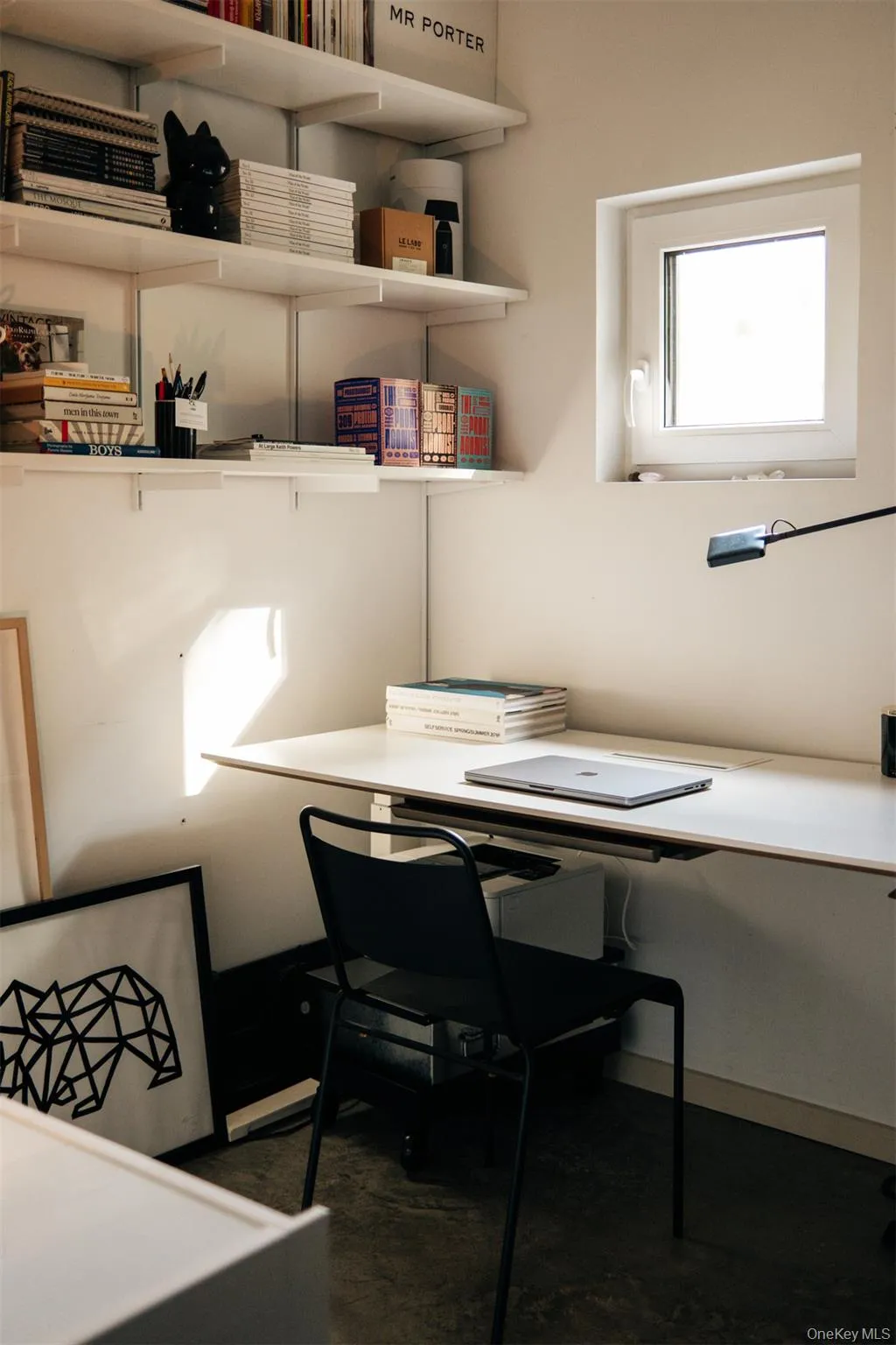 Office space with concrete flooring Office space with concrete flooring