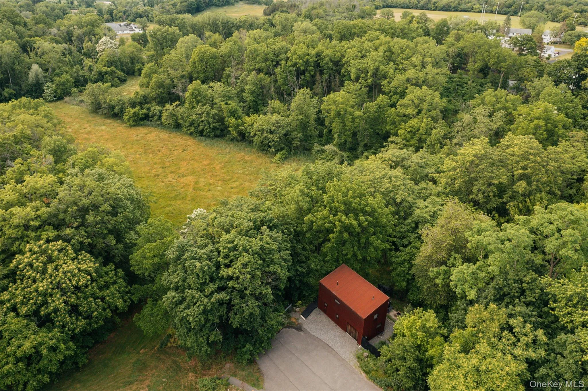 View of subject property with a forest View of subject property with a forest