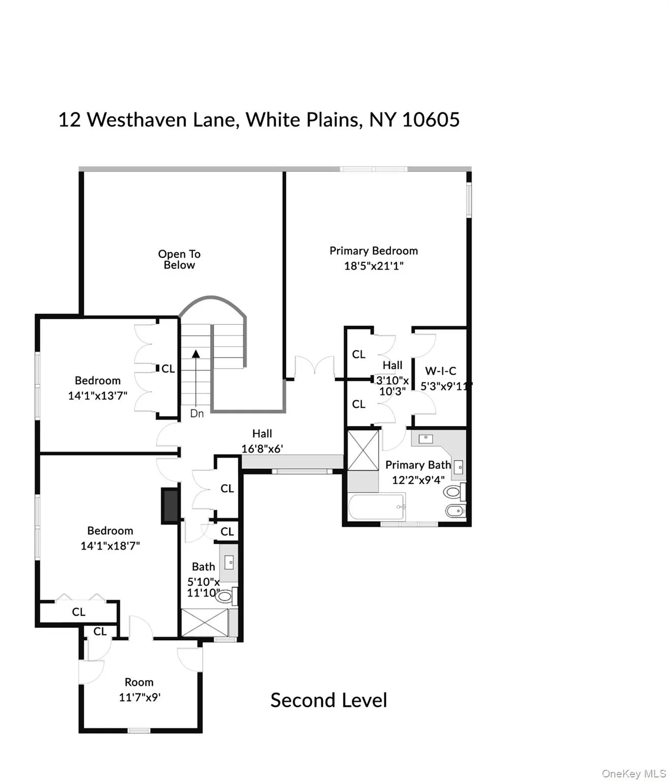Second level floor plan. Second level floor plan.