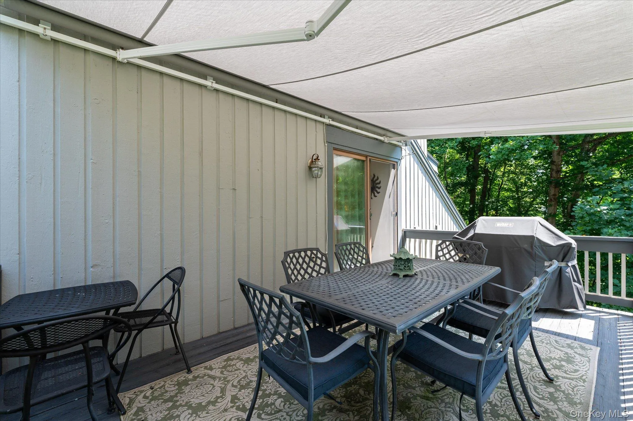 Covered (retractable awning) deck off living room Covered (retractable awning) deck off living room