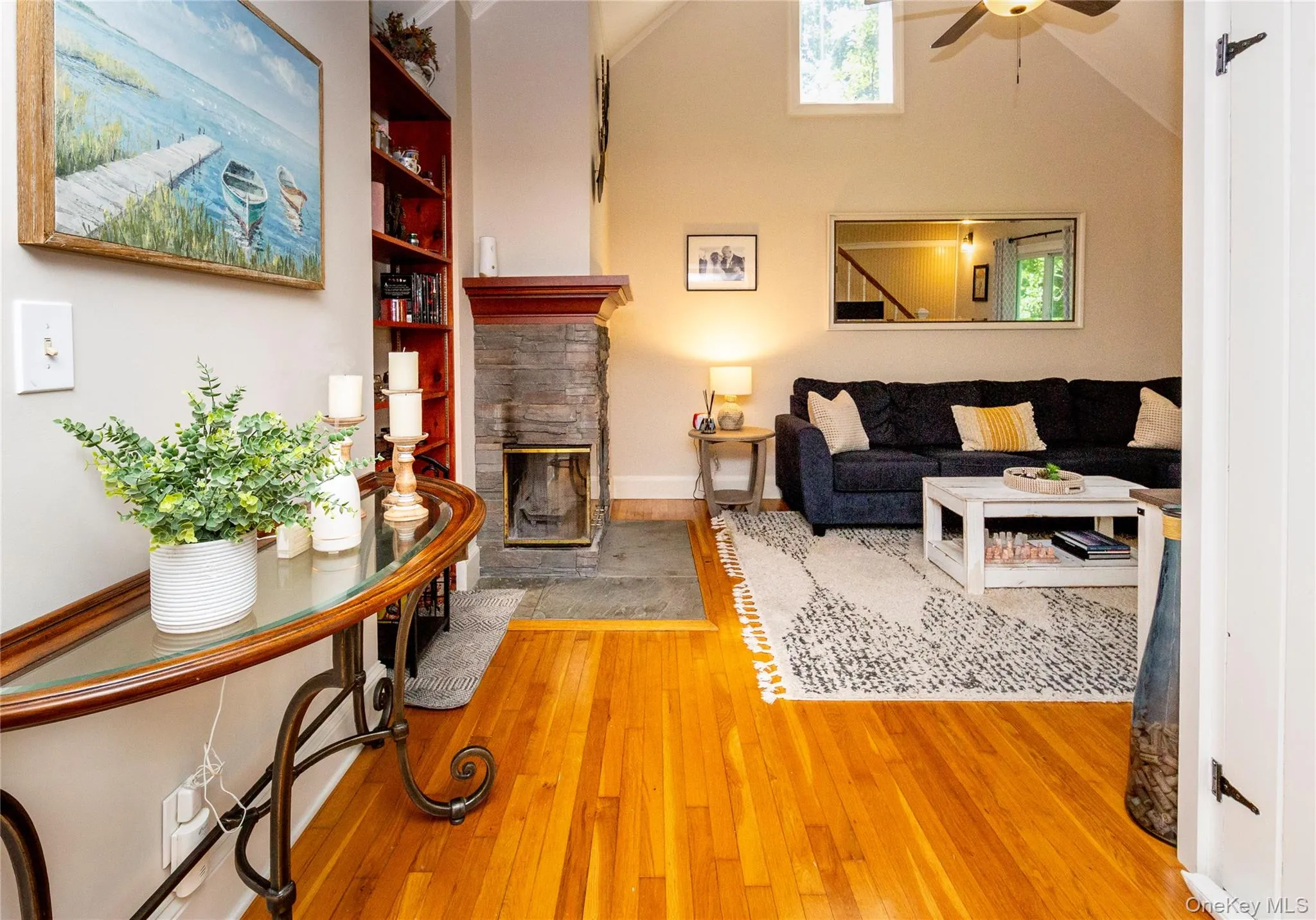 A dramatic living room. A dramatic living room.