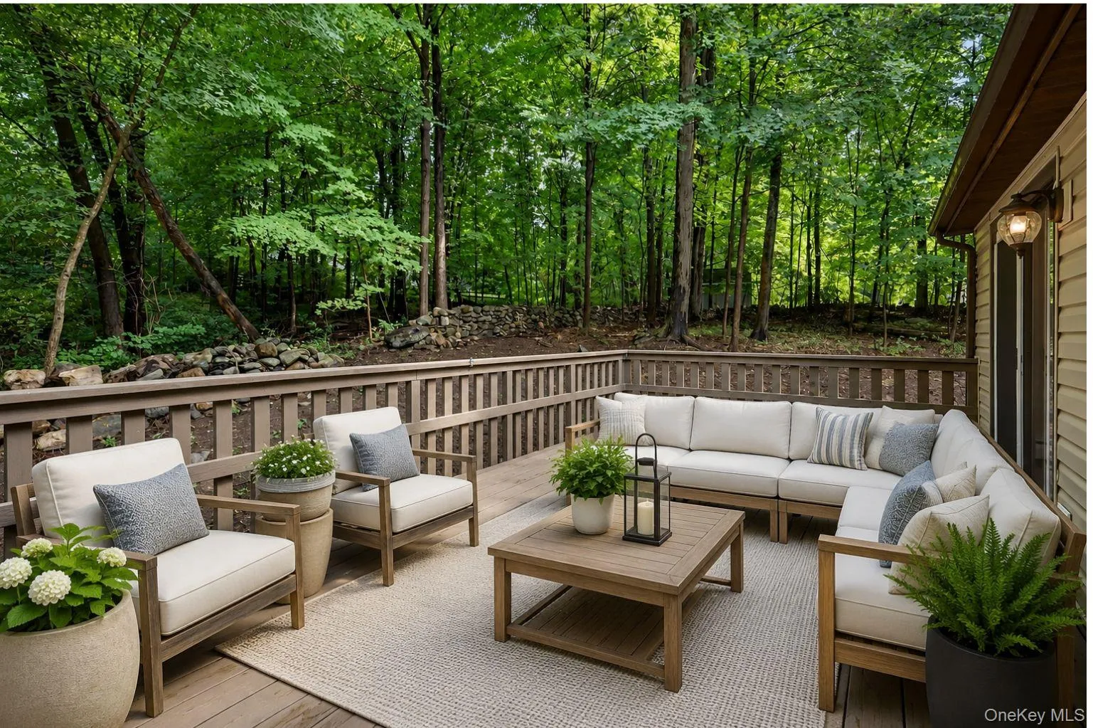 Deck off dining area. Virtually Staged. Deck off dining area. Virtually Staged.
