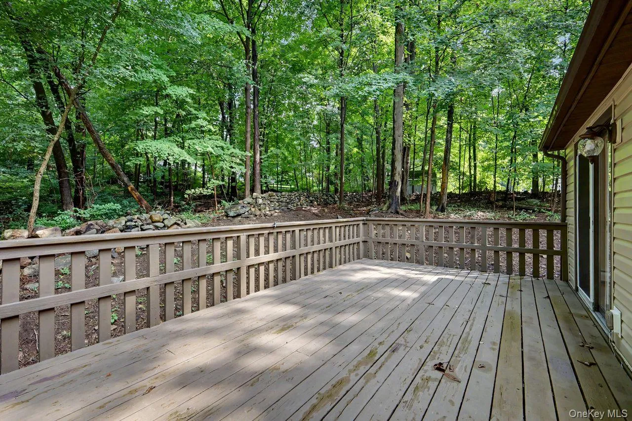 Relax on your back deck surrounded by nature. Relax on your back deck surrounded by nature.