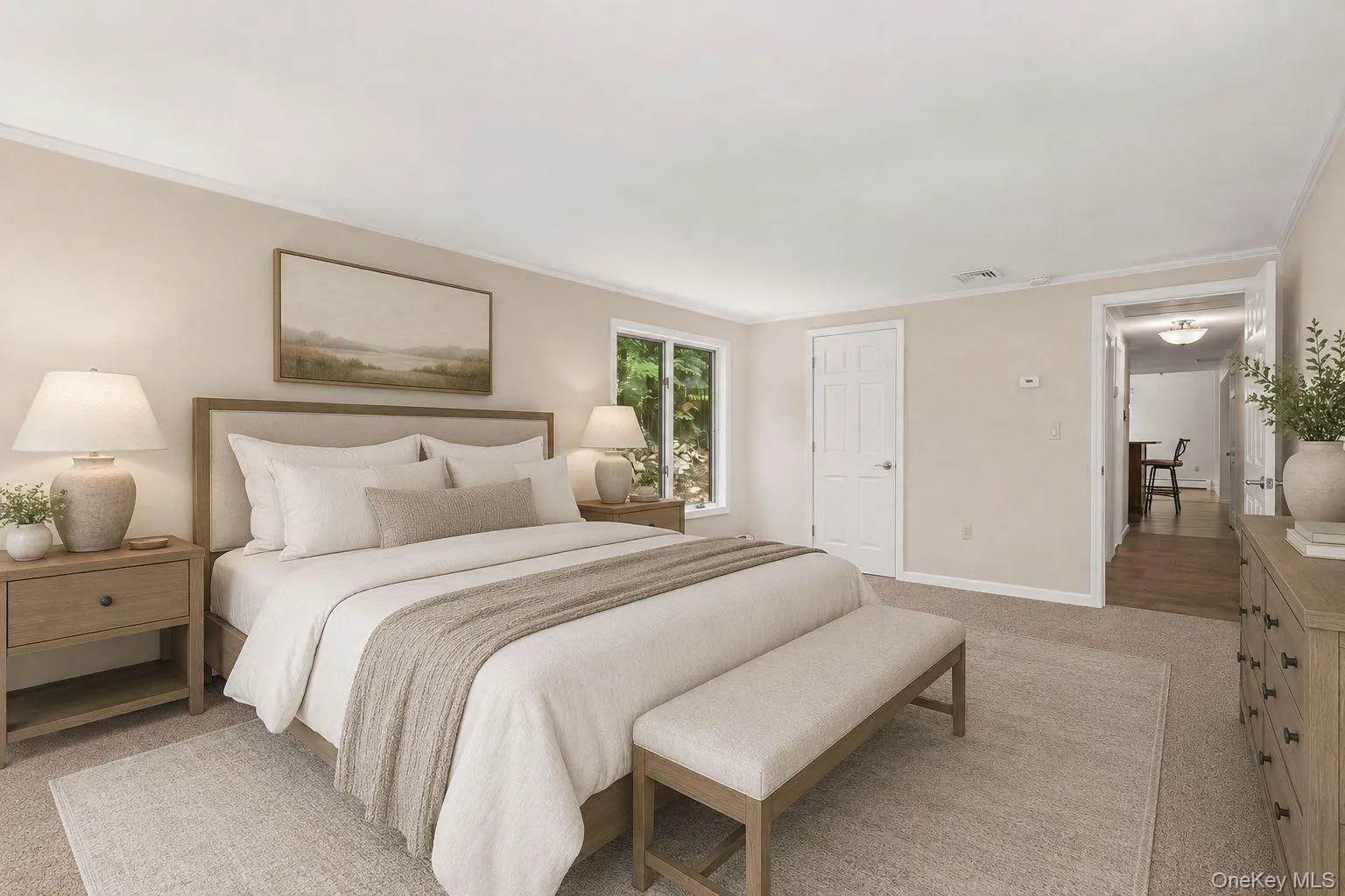 Primary bedroom with primary bath and large walk in closet.Virtually staged. Primary bedroom with primary bath and large walk in closet.Virtually staged.