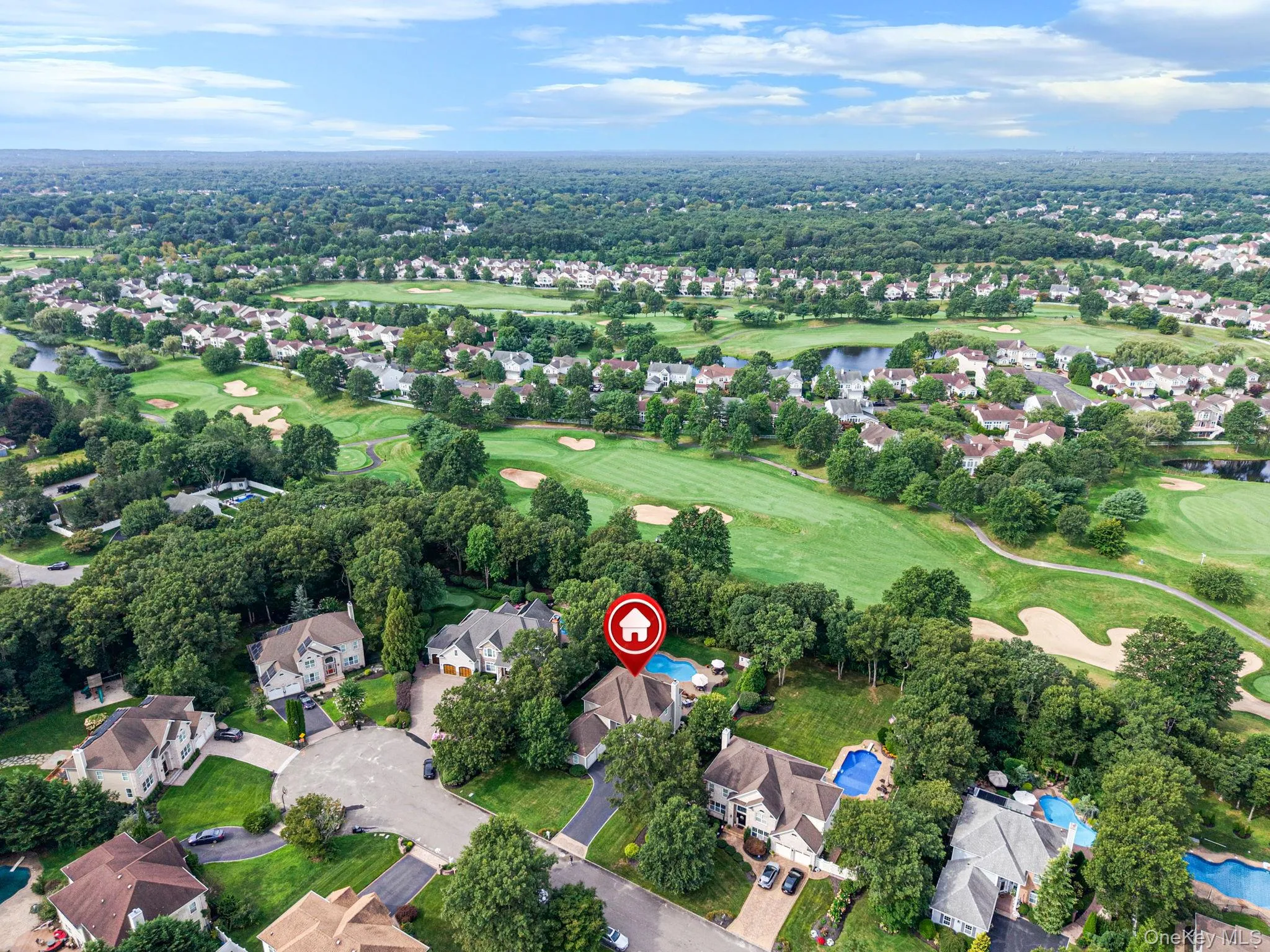 Aerial view of home on cul-de-sac Aerial view of home on cul-de-sac