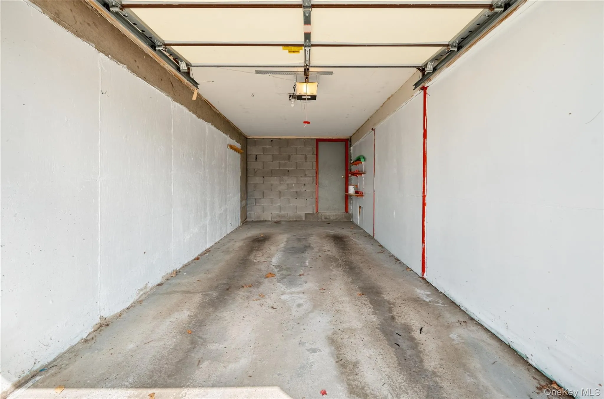 Interior view of the private garage. Interior view of the private garage.