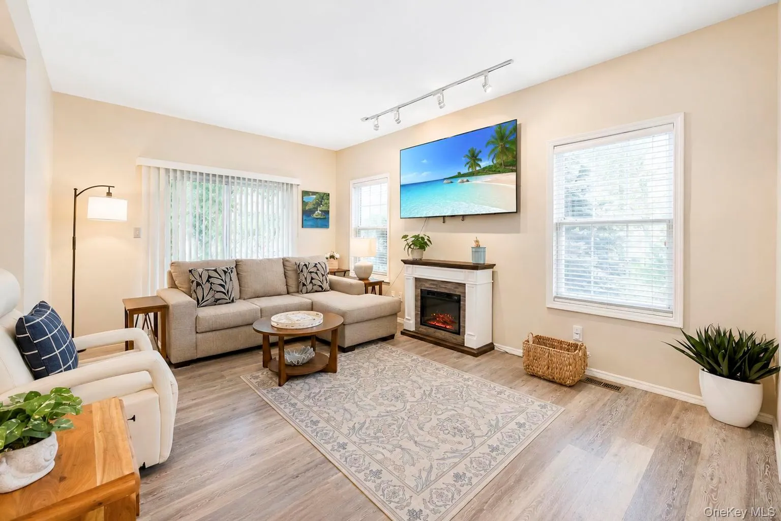 Living room with sliding doors to patio Living room with sliding doors to patio